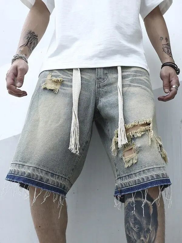 Jean Kokubu x Kubo Jorts Vintage Washed Distressed Denim Size US 34 / EU 50 - 4 Thumbnail