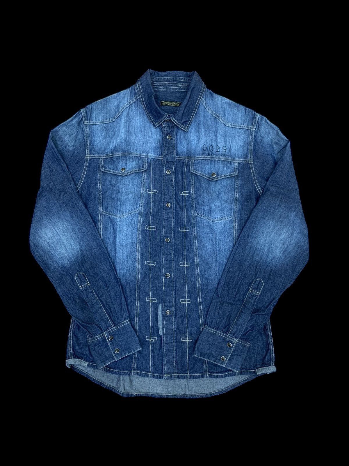 Japanese Brand × Vintage Homme 291295 pearl snap denim shirt Size US M / EU 48-50 / 2 - 1 Thumbnail
