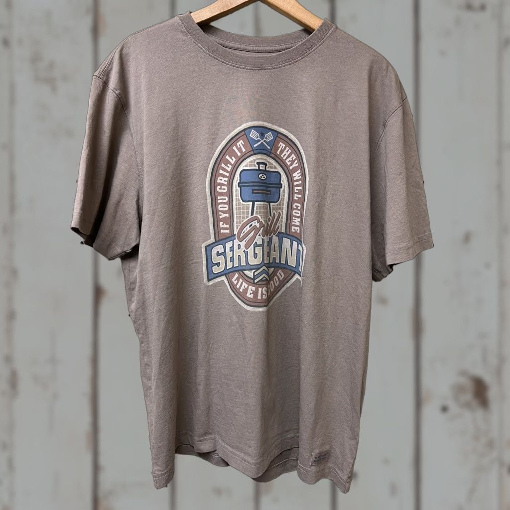 Life is Good Life Is Good GRILL SERGEANT Crusher S/S Shirt T-Shirt BROWN Men's Large L NWT Size US L / EU 52-54 / 3 - 1 Thumbnail