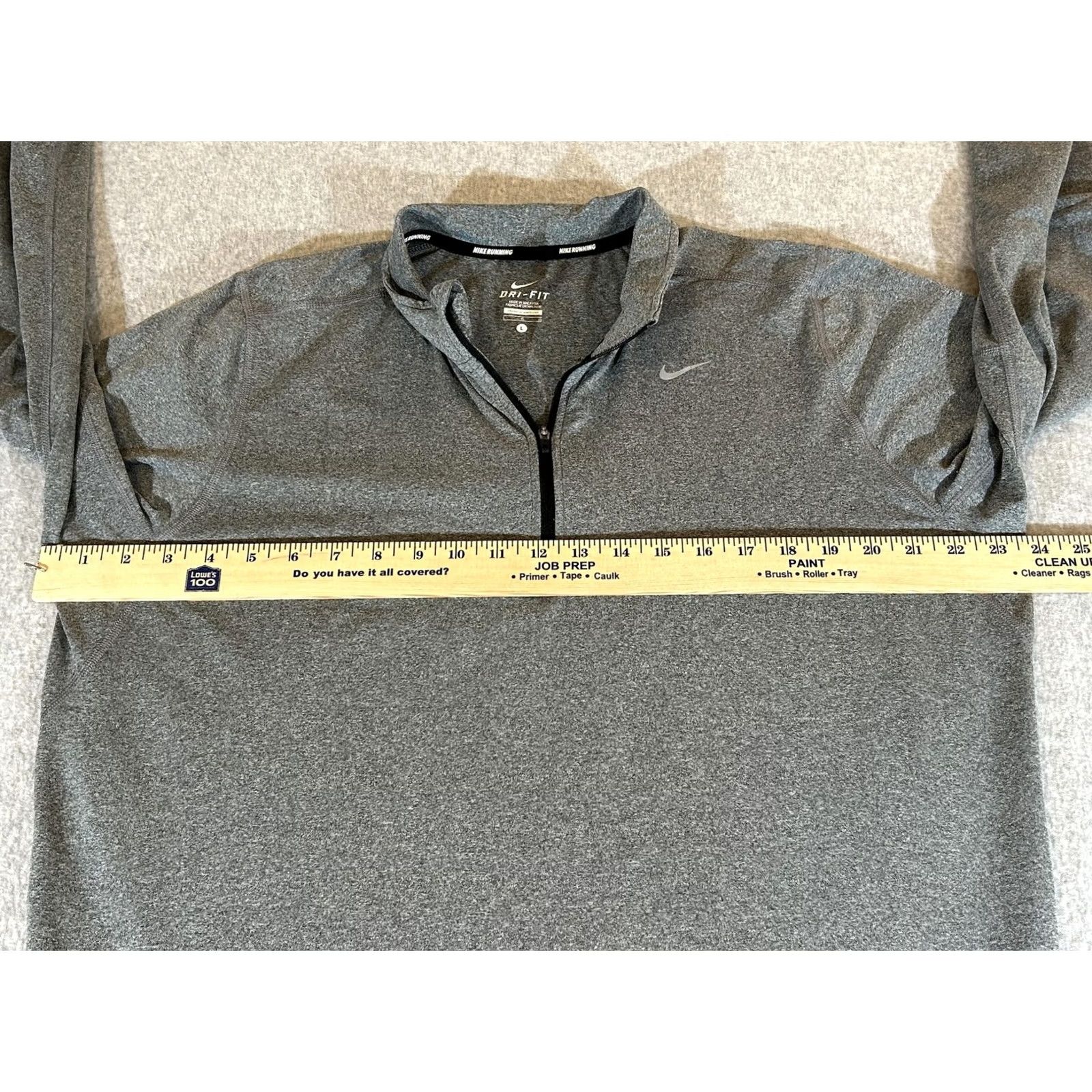 Nike Nike Dri-FIT Shirt Mens Large Zip Pullover Running 1/4 Quarter Mock Neck Gray Light Stretch Athletic Size US L / EU 52-54 / 3 - 5 Thumbnail