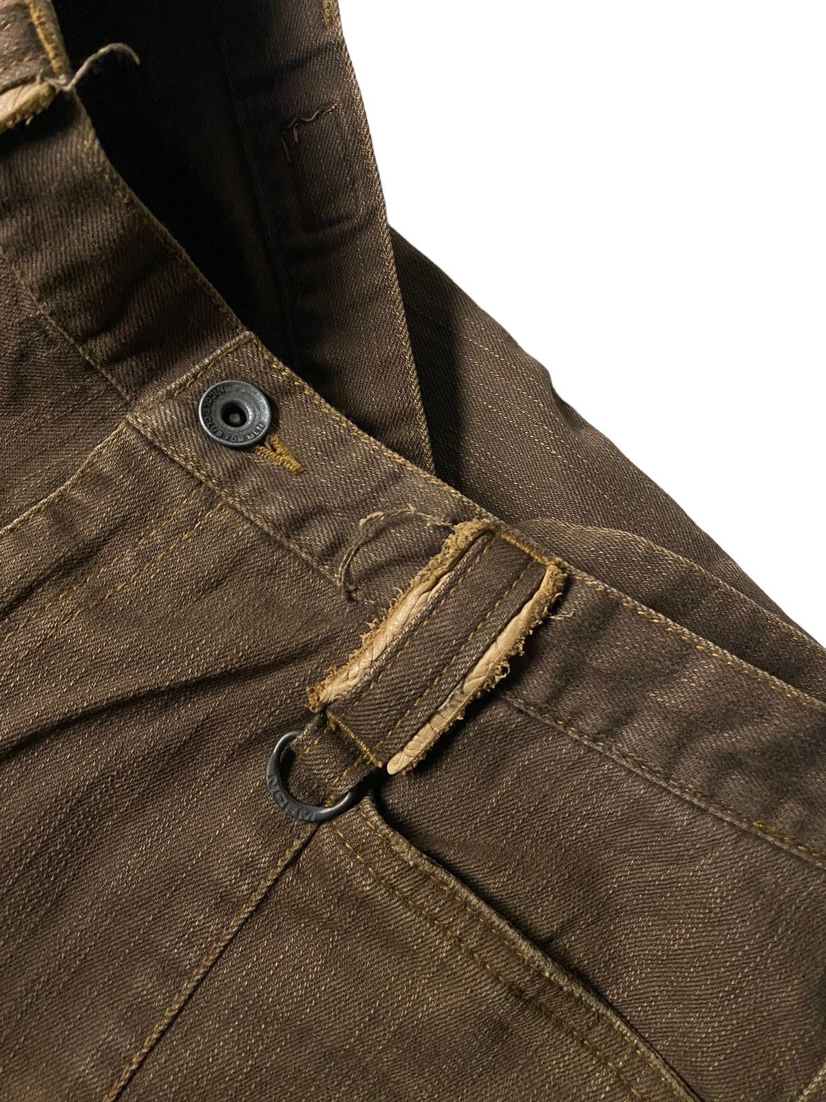 If Six Was Nine Nicole Club Flared Mudwash Leather Jeans Size US 30 / EU 46 - 10 Thumbnail