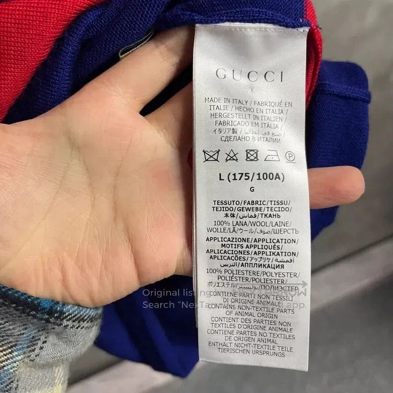 Gucci Gucci Red and Blue Striped Long Sleeve Polo. Size US L / EU 52-54 / 3 - 5 Thumbnail