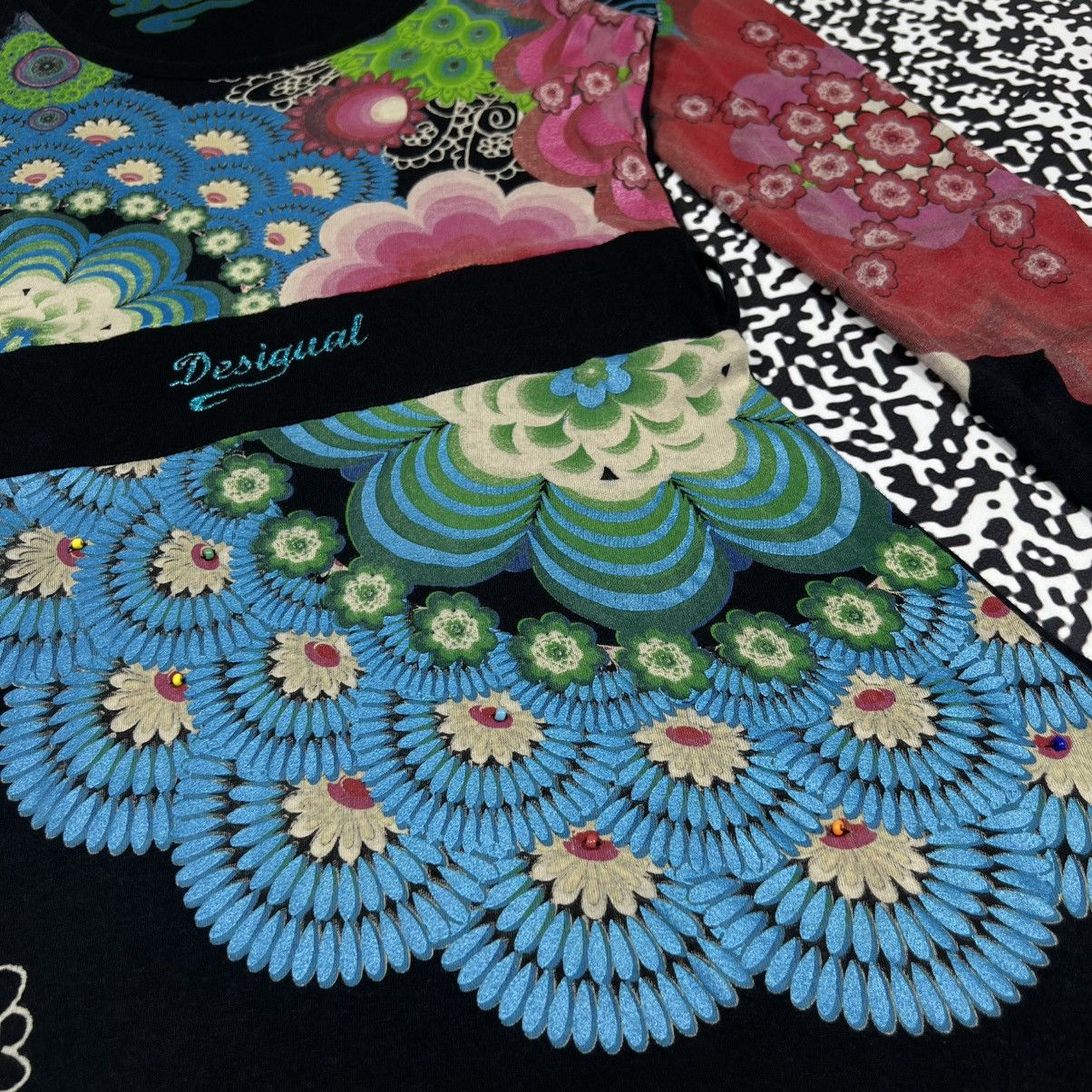 Desigual Vintage Y2K Desigual Floral Abstract Retro Style Midi Dress Size M / US 6-8 / IT 42-44 - 14 Thumbnail