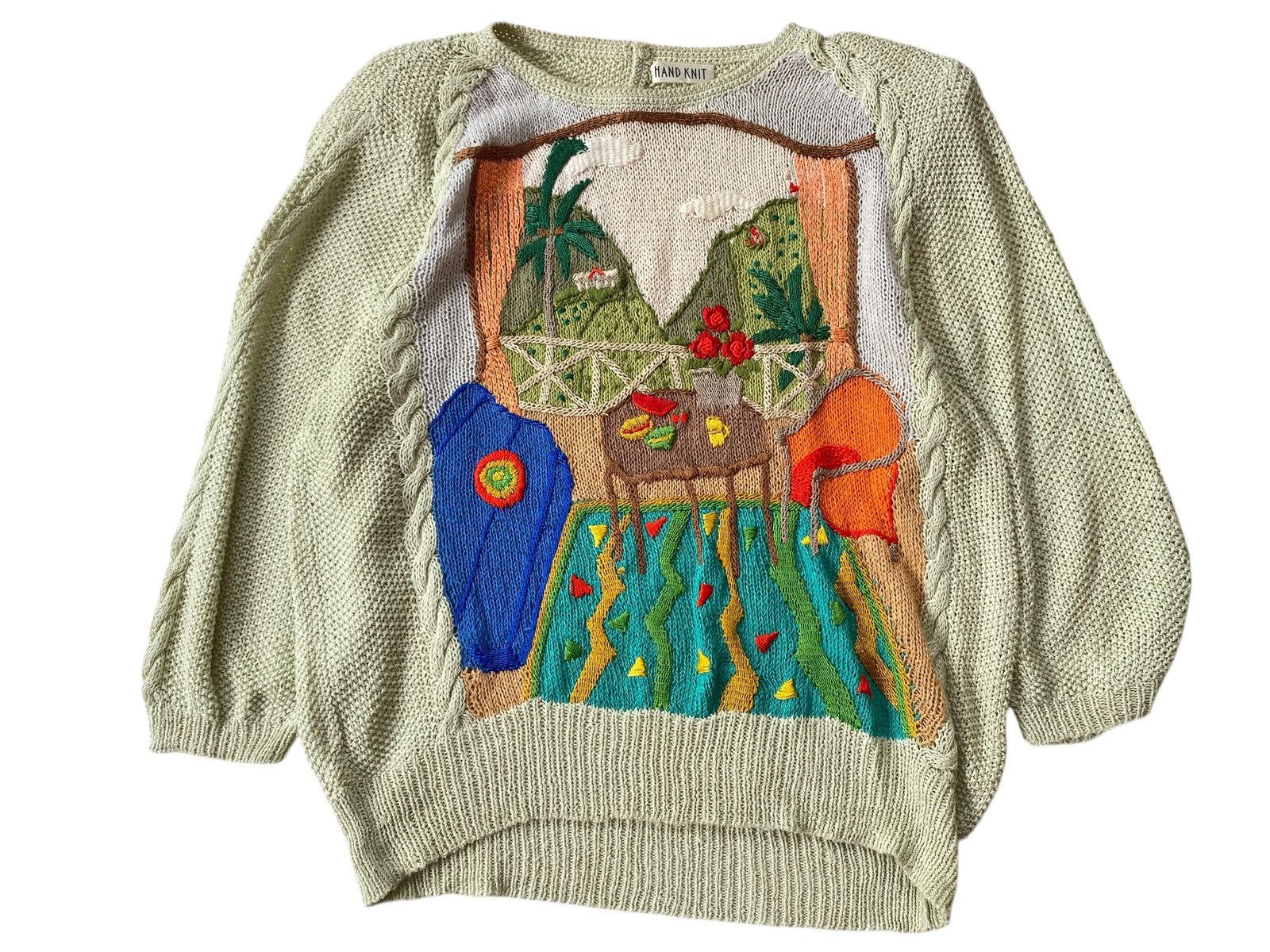 Vintage Vtg 90s Handknit Knitwear Size US M / EU 48-50 / 2 - 1 Thumbnail