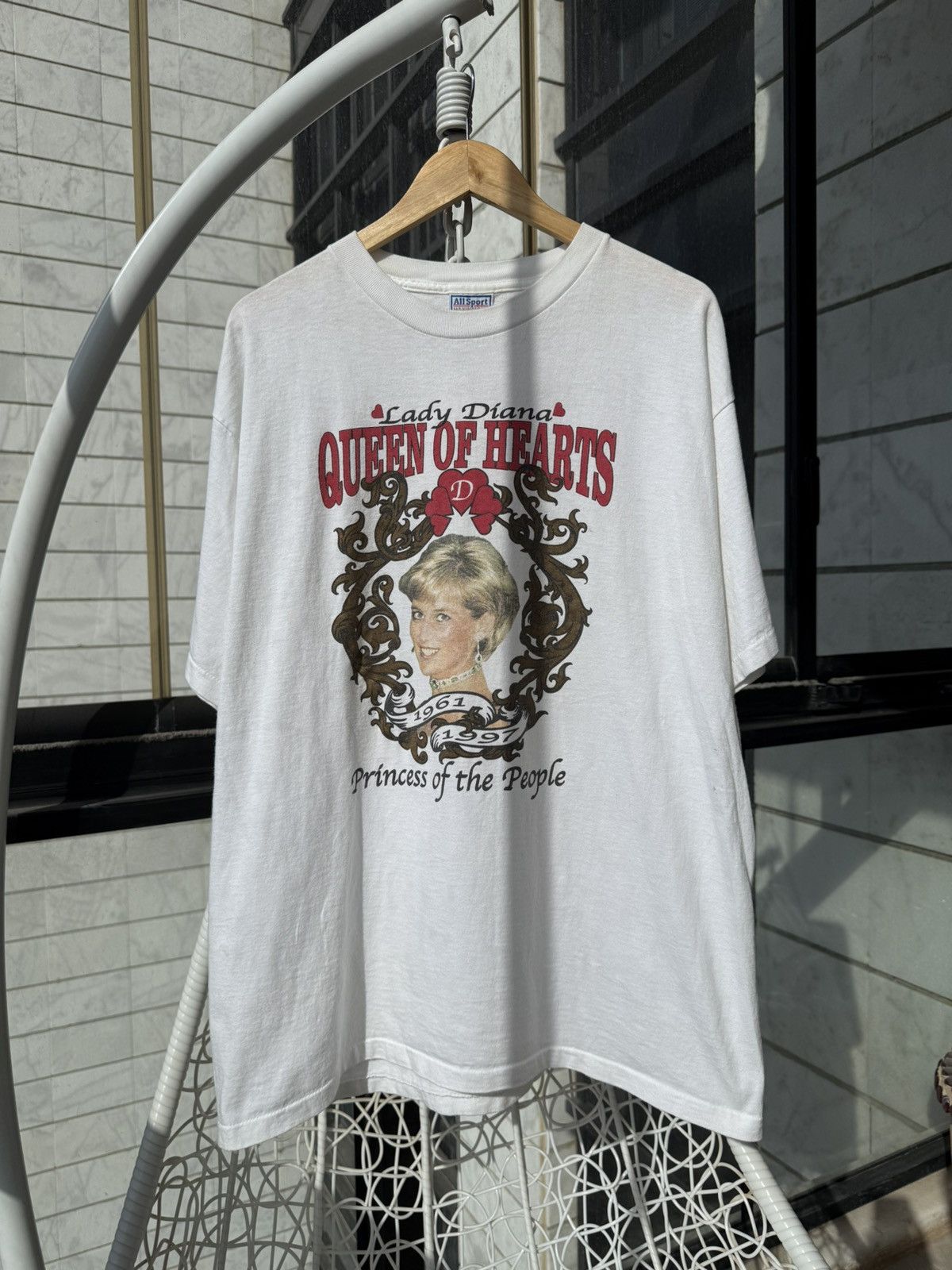 Vintage 🥀 Lady Diana - Queen of Hearts 🥀 rare real vintage T shirt Size US XL / EU 56 / 4 - 1 Thumbnail