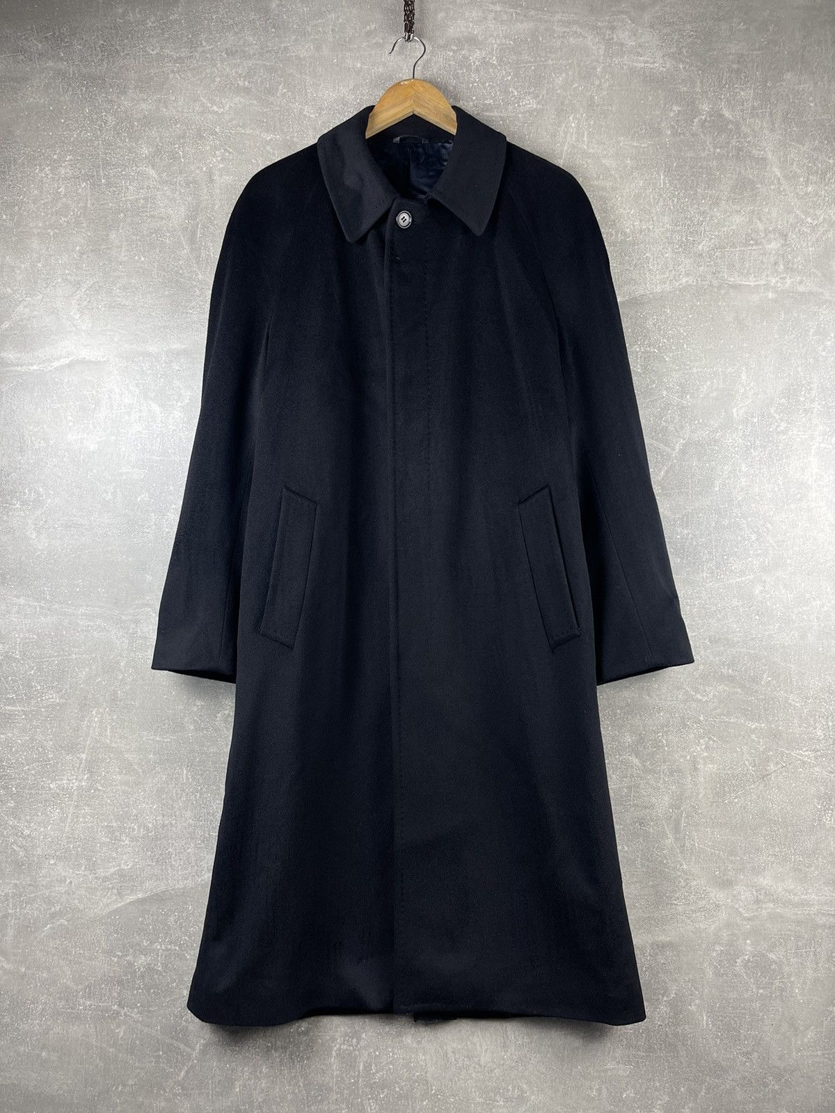 Tombolini Tombolini ing Loro Piana Wool Belted Overcoat Black Size US L / EU 52-54 / 3 - 2 Thumbnail