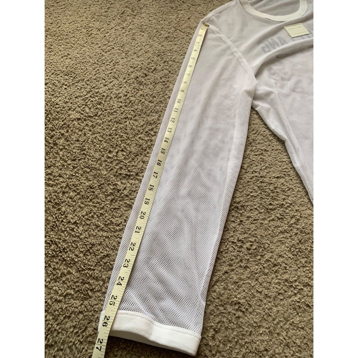 Helmut Lang HELMUT LANG WHITE LOGO MESH TOP Size US L / EU 52-54 / 3 - 22 Thumbnail