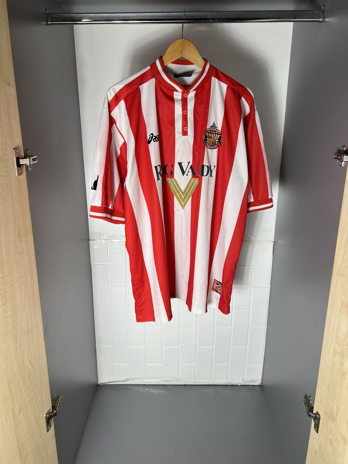 Asics VINTAGE ASICS FC SUNDERLAND ENGLAND SOCCER JERSEY RETRO 90s Size US XXL / EU 58 / 5 - 2 Thumbnail