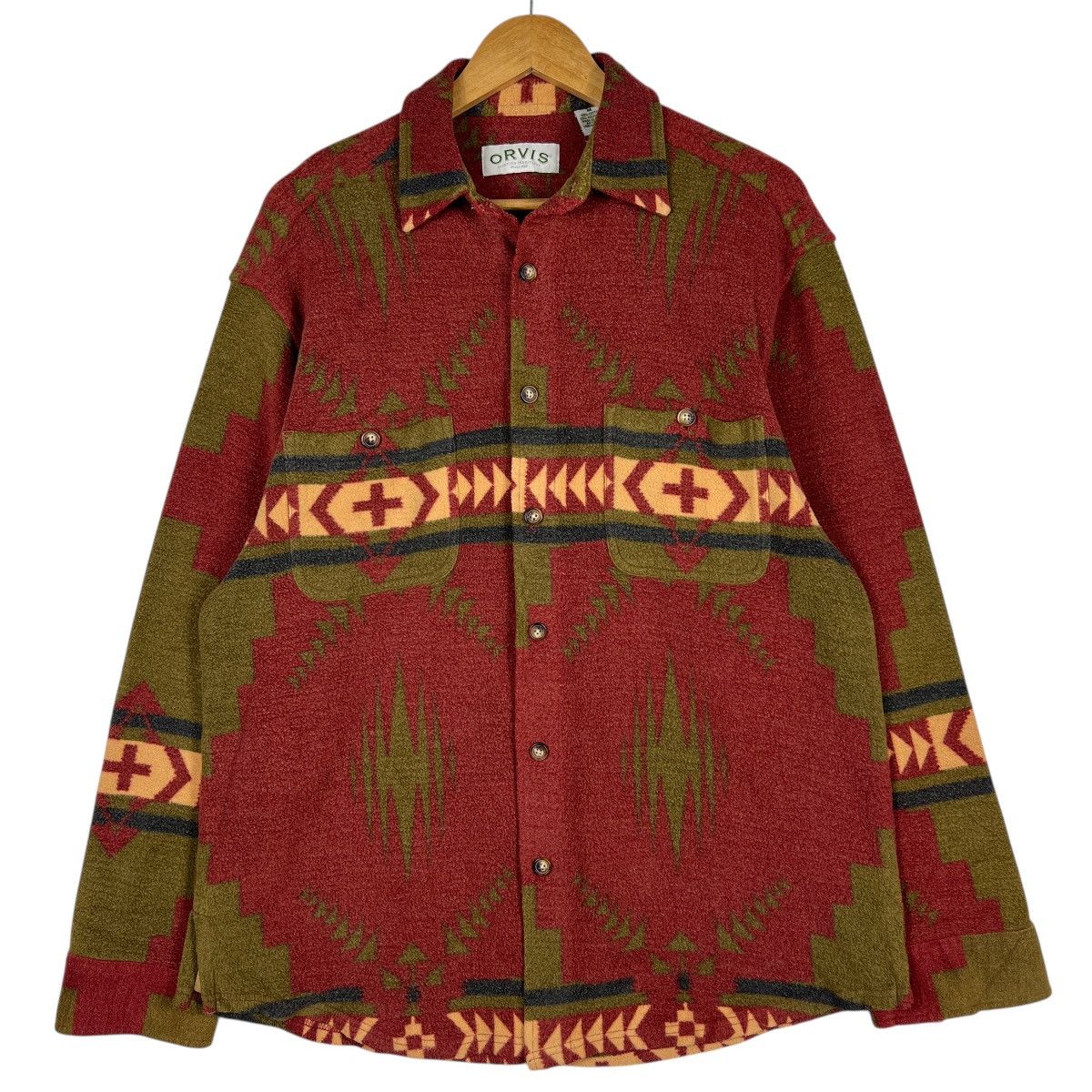 Orvis 🔥 VINTAGE ORVIS AZTEC MOTIVE FLEECE FLANNEL SHIRT JACKET Size US M / EU 48-50 / 2 - 1 Thumbnail