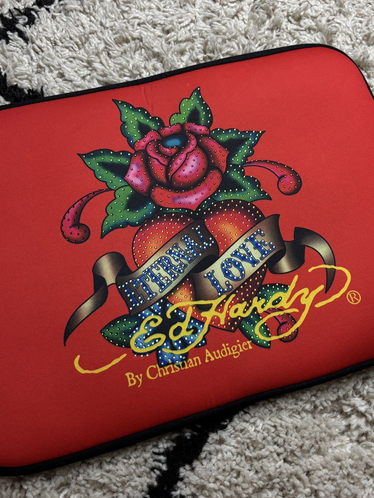 Ed Hardy × Vintage Laptop Sleeve Ed Hardy By Christian Audigier Computer Bag Size ONE SIZE - 2 Thumbnail