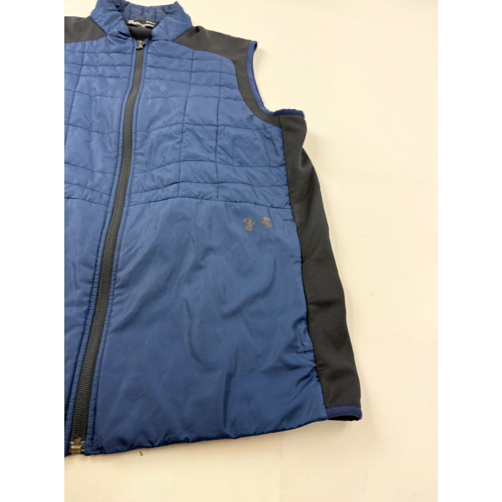 Under Armour Under Armour ColdGear Vest Mens Large Blue Colorblock Full Zip Insulated Sleeveless Track Jacket Vest with Pockets Size US L / EU 52-54 / 3 - 3 Thumbnail