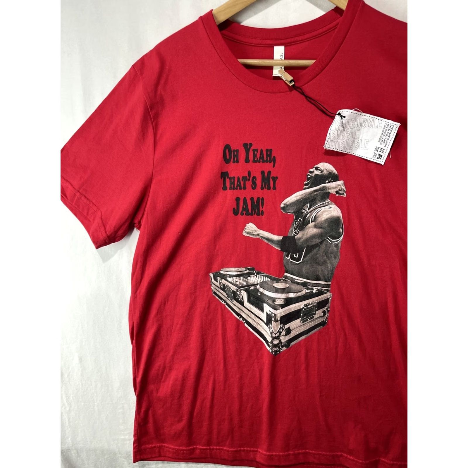 Vintage Canvas MJ ‘Oh Yeah, That’s My Jam!’ Graphic T-shirt Adult L Red Cotton Logo Crew Neck Short Sleeve Men Shirt Graphic Tee 90s Size US L / EU 52-54 / 3 - 2 Thumbnail