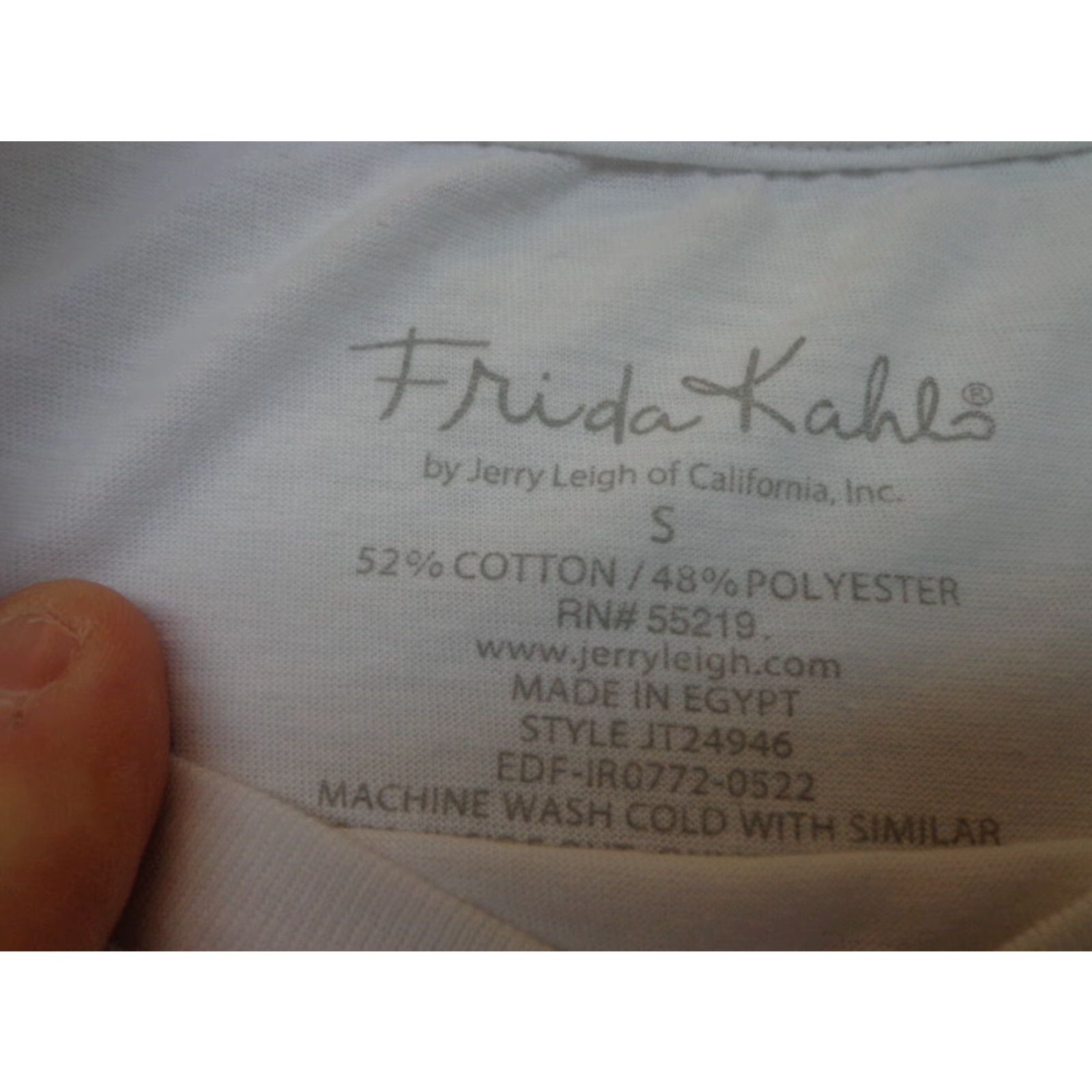 Vintage FRIDA KAHLO Graphic Tee Shirt, Size S, White Crop Top, Short Sleeve, Crew Neck, Cotton Blend, Women, T-Shirt, Graphic, Vintage: No Size S / US 4 / IT 40 - 3 Thumbnail