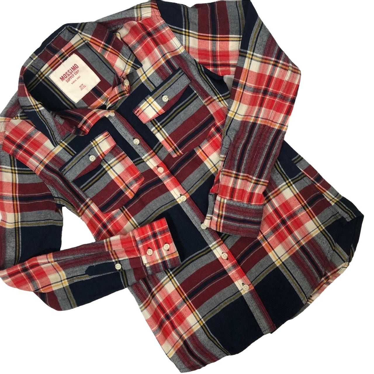 Mossimo Vintage Mossimo Supply Co. Red and Blue Flannel Shirt Medium Size M / US 6-8 / IT 42-44 - 2 Thumbnail