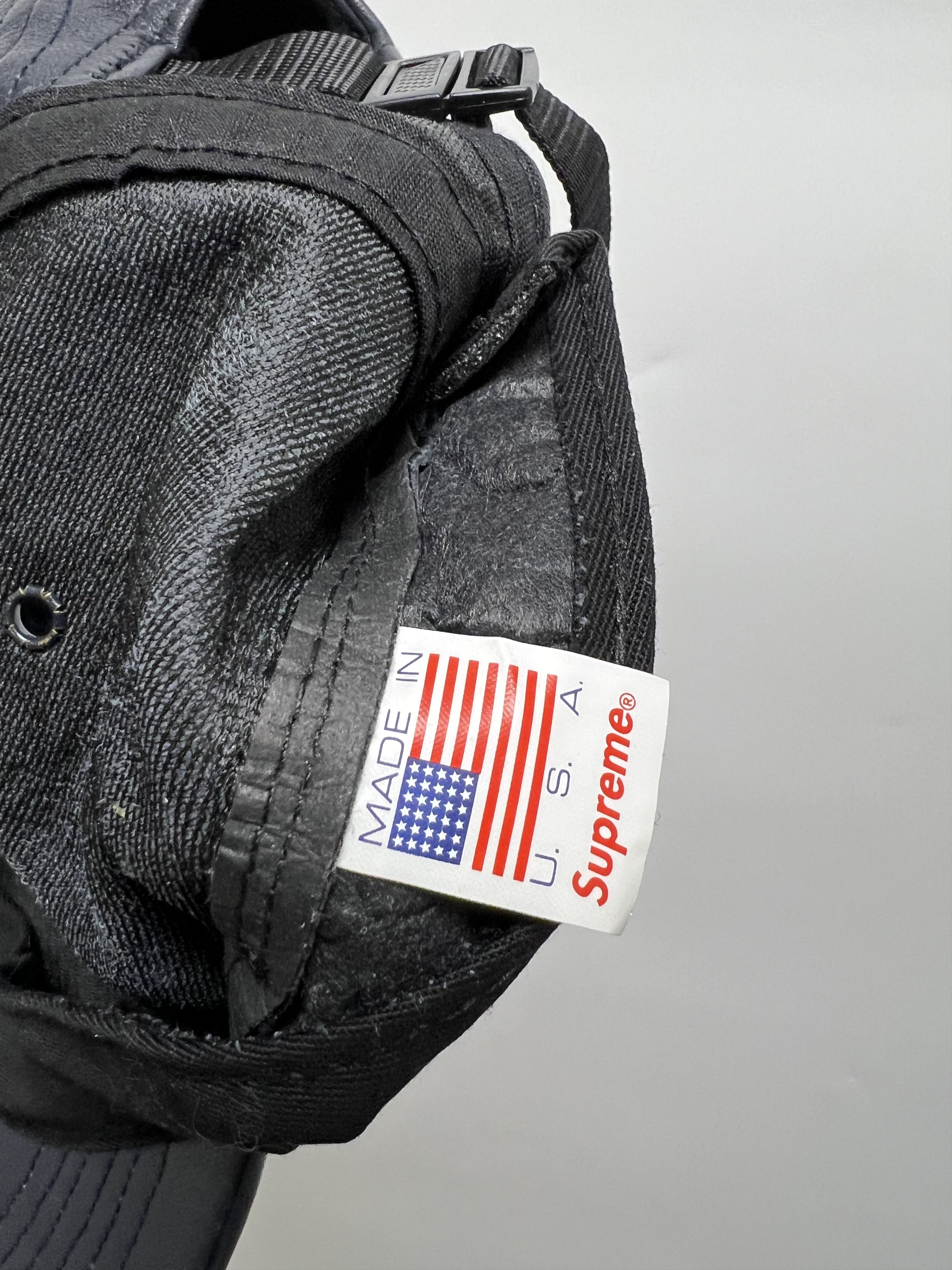 Supreme Supreme Leather 5 Panel Camp Cap Navy Blue Size ONE SIZE - 9 Thumbnail