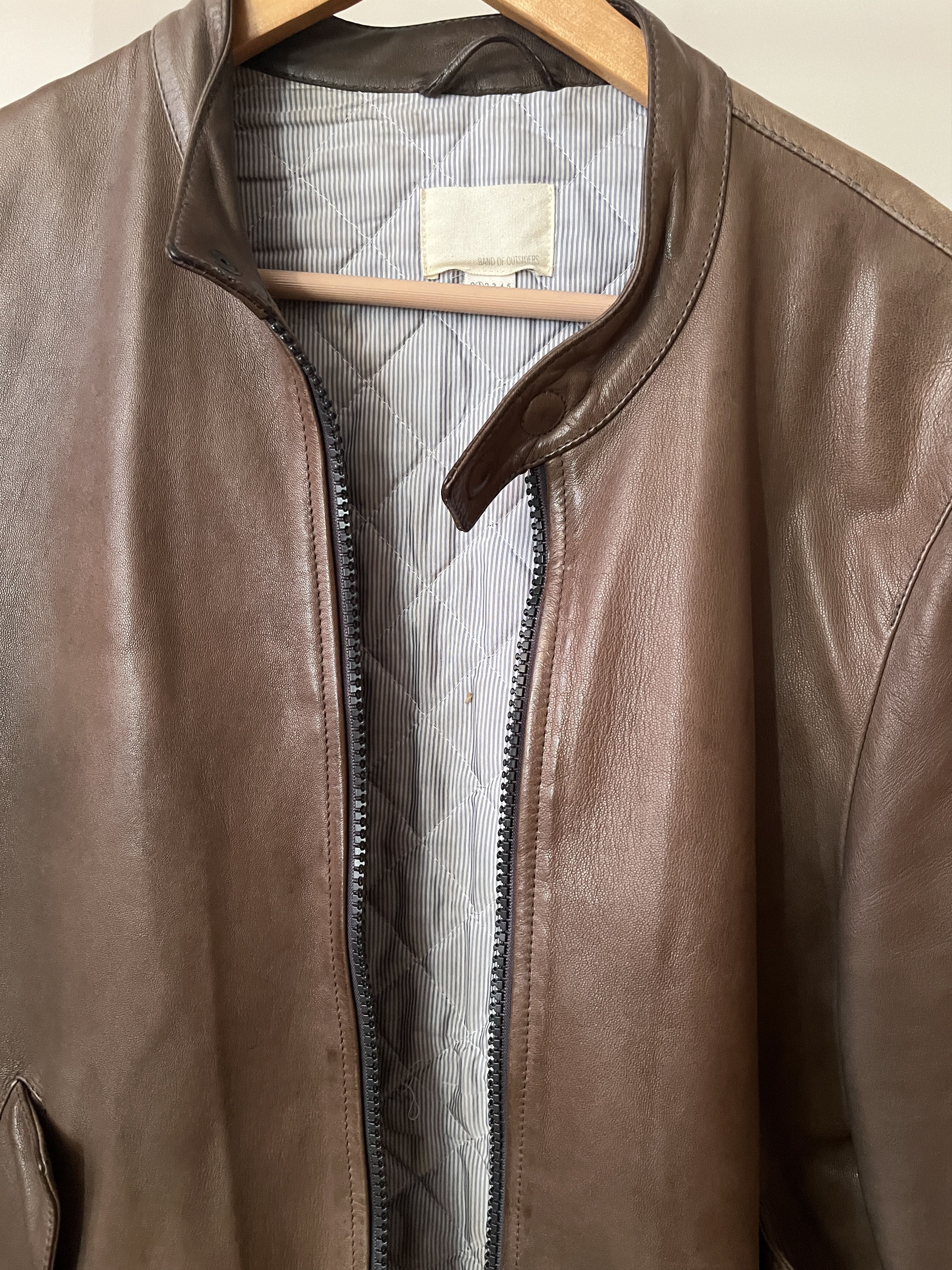 Band Of Outsiders Band of Outsiders Brown Calfskin Leather Jacket, size 1 Size US S / EU 44-46 / 1 - 5 Thumbnail
