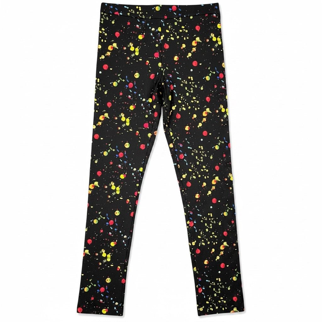 Other Krazy Larry Pants Womens Size 2 Black Paint Splatter NWT Size 26" / US 2 / IT 38 - 1 Thumbnail