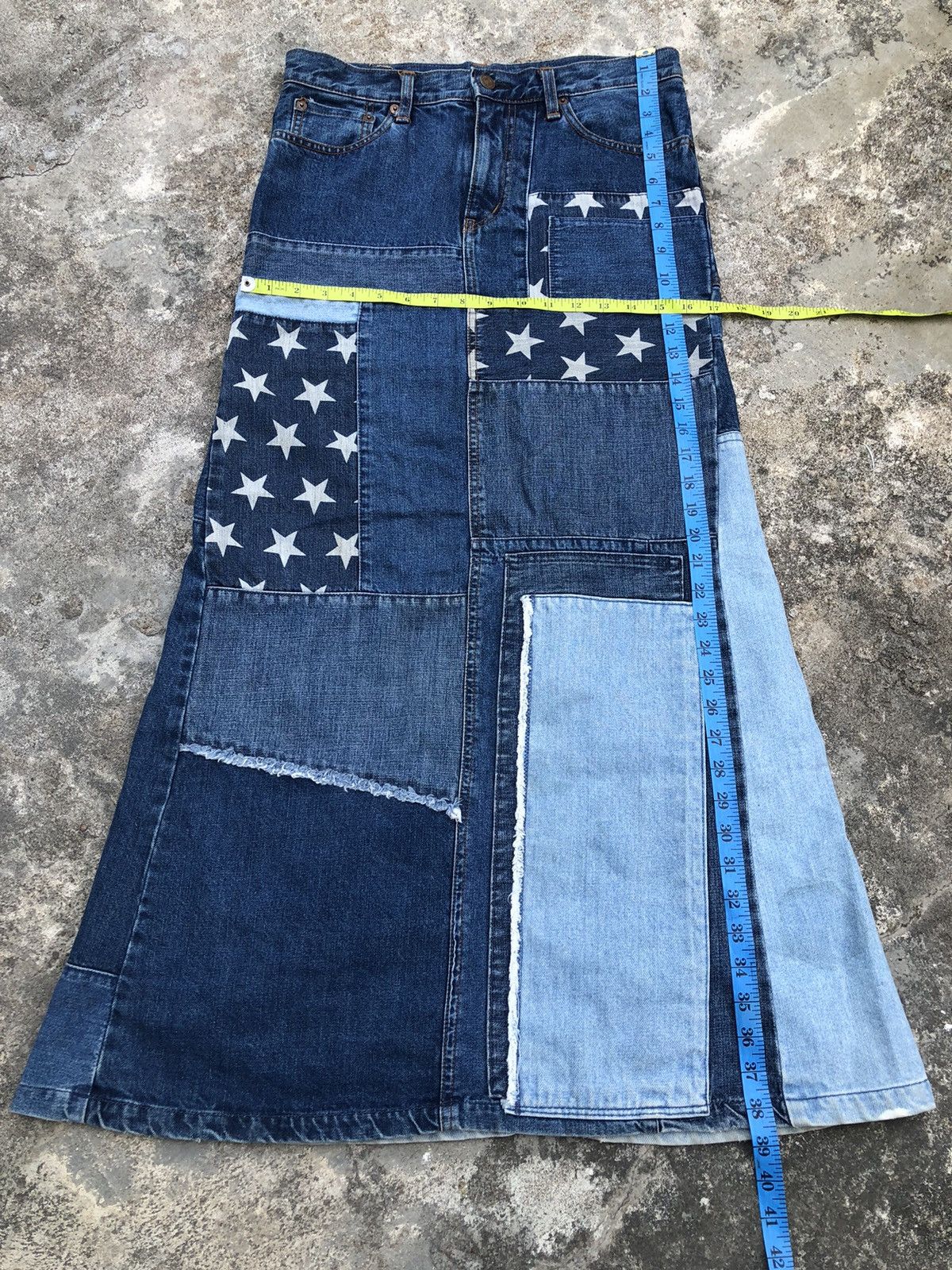 Beauty Beast × Hysteric Glamour × Japanese Brand 90s Hysteric Glamour Patchwork Long Skirt Denim Archive Size 30" / US 8 / IT 44 - 7 Thumbnail