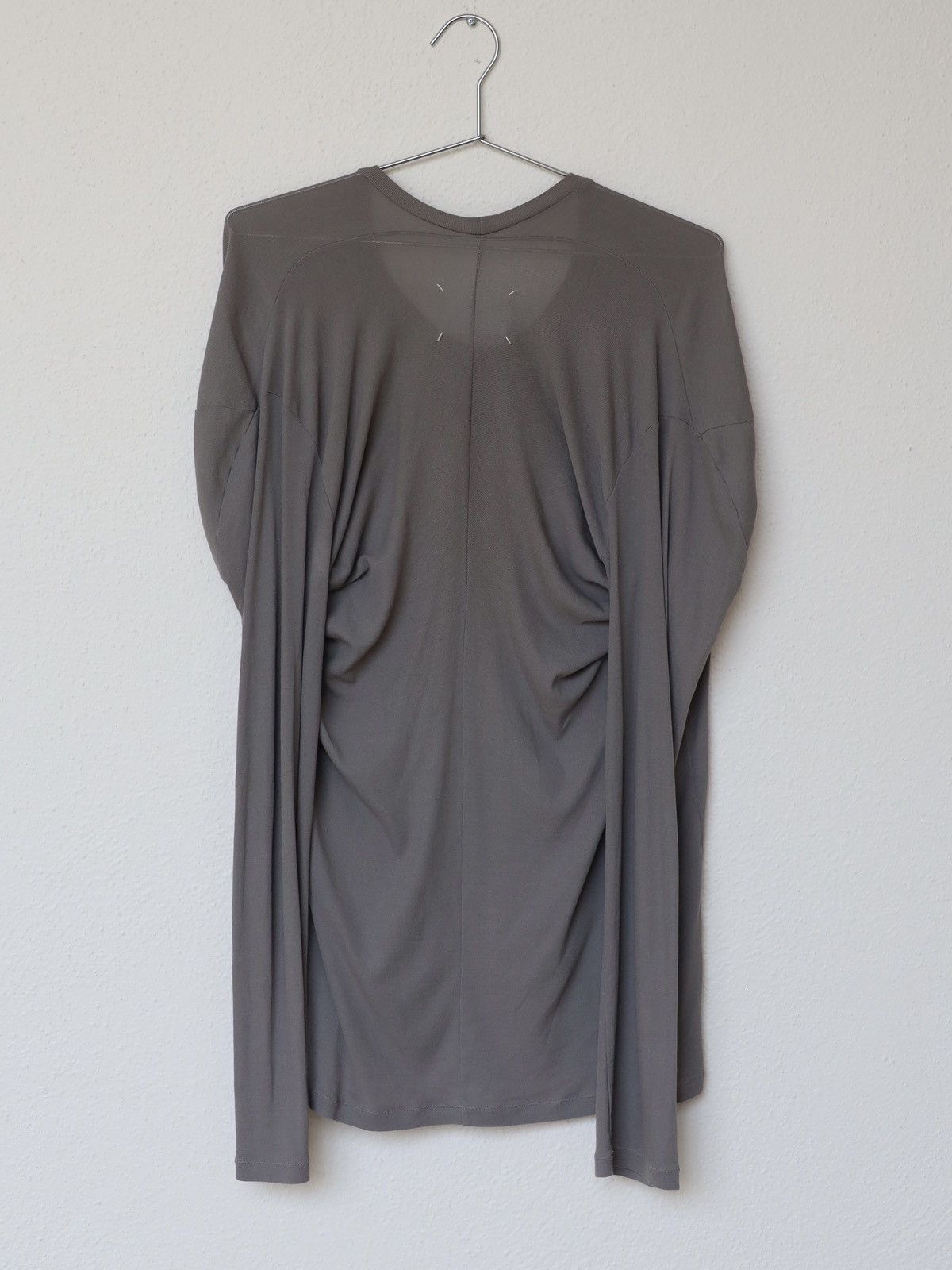 Maison Margiela Grey Draped Back Long Sleeve Tshirt