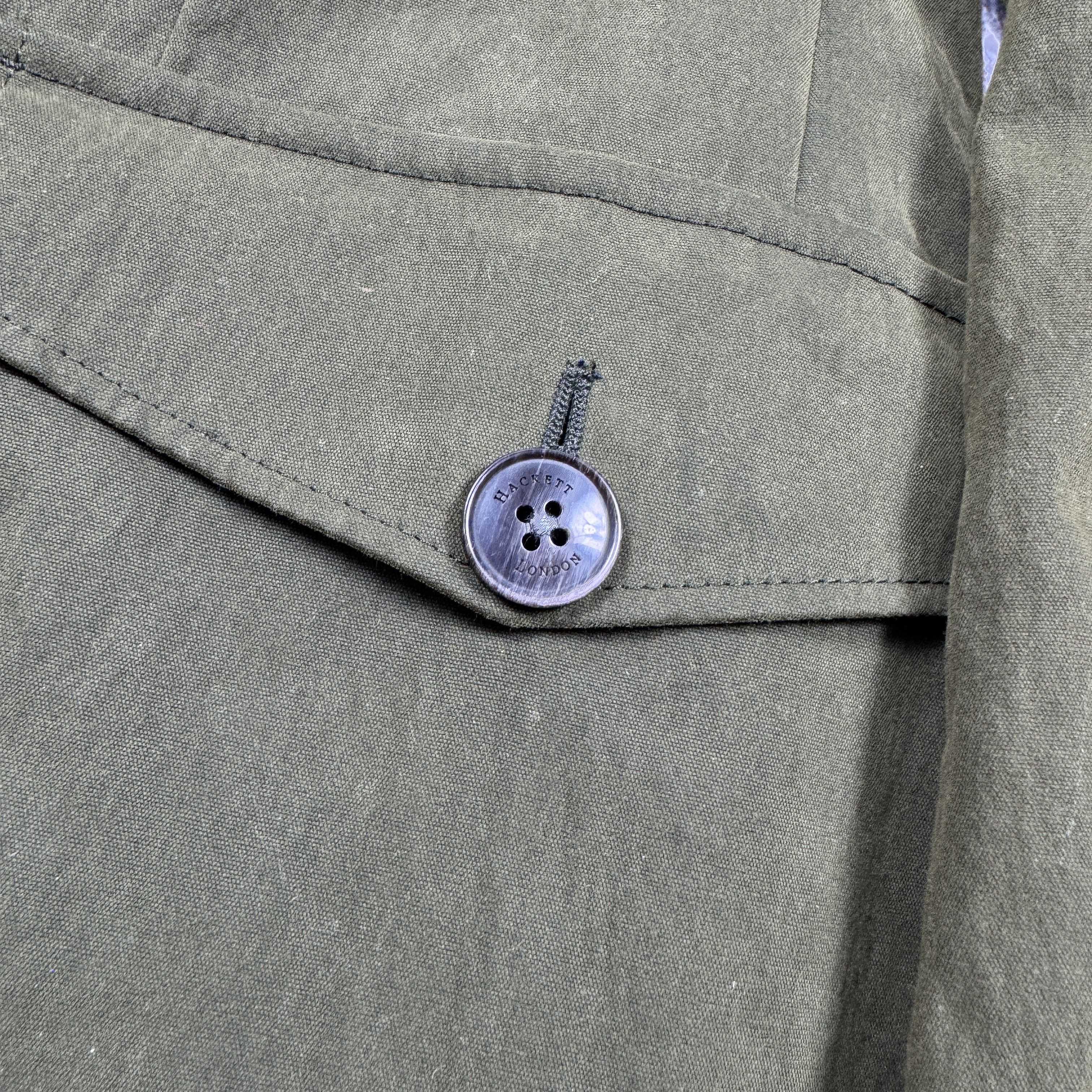 Hackett Men`s Hackett London zip through waxed Green jacket blazer Size 42R - 9 Thumbnail