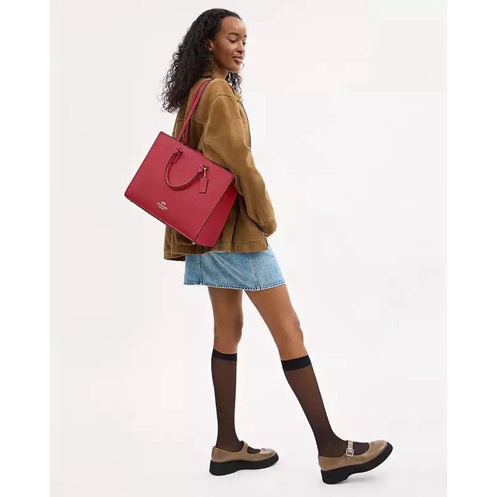 Coach NWT Bundle Coach Maggie Tote CY666 Red & Long Charm Chain Size ONE SIZE - 13 Thumbnail