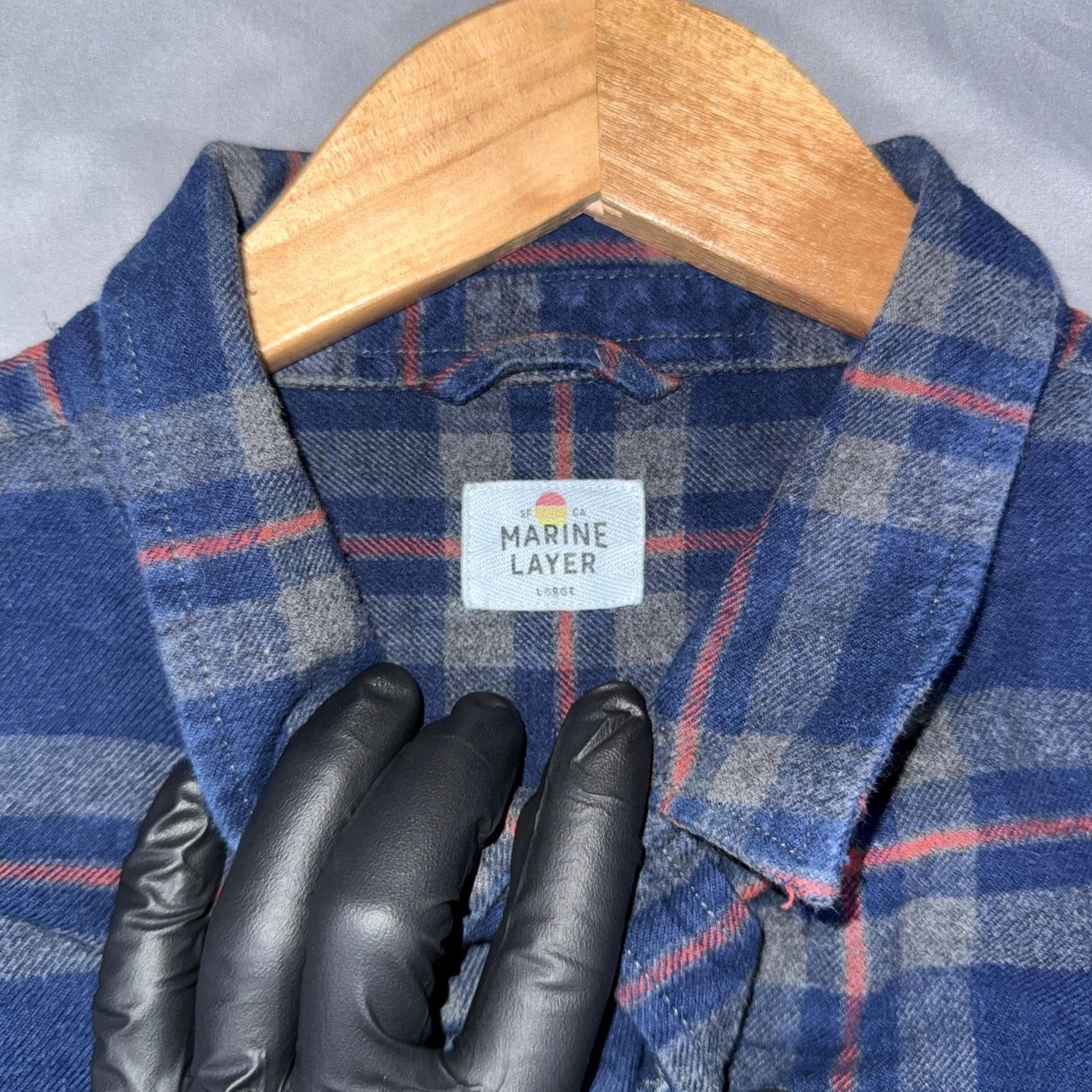 Marine Layer Marine Layer Shirt Mens L Blue Plaid Flannel Button Front Long Sleeve Casual Size US L / EU 52-54 / 3 - 3 Thumbnail