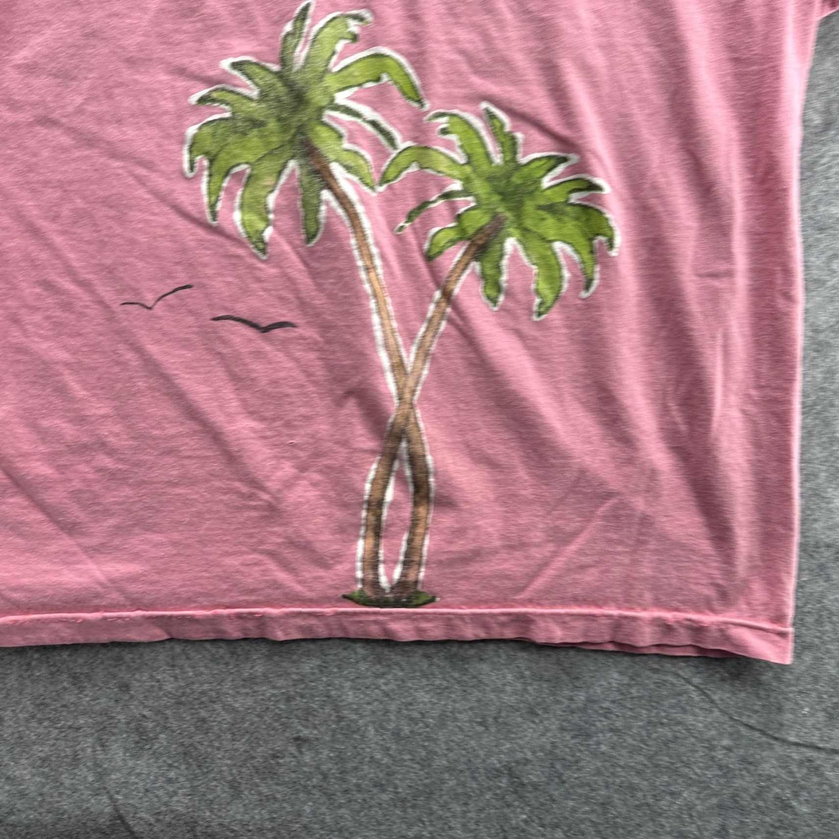 Vintage Morning Sun Shirt Womens 2XL Pink Palm Tree Graphic Tee Birds Casual Summer Top Size XXL / US 16-18 / IT 52-54 - 5 Thumbnail