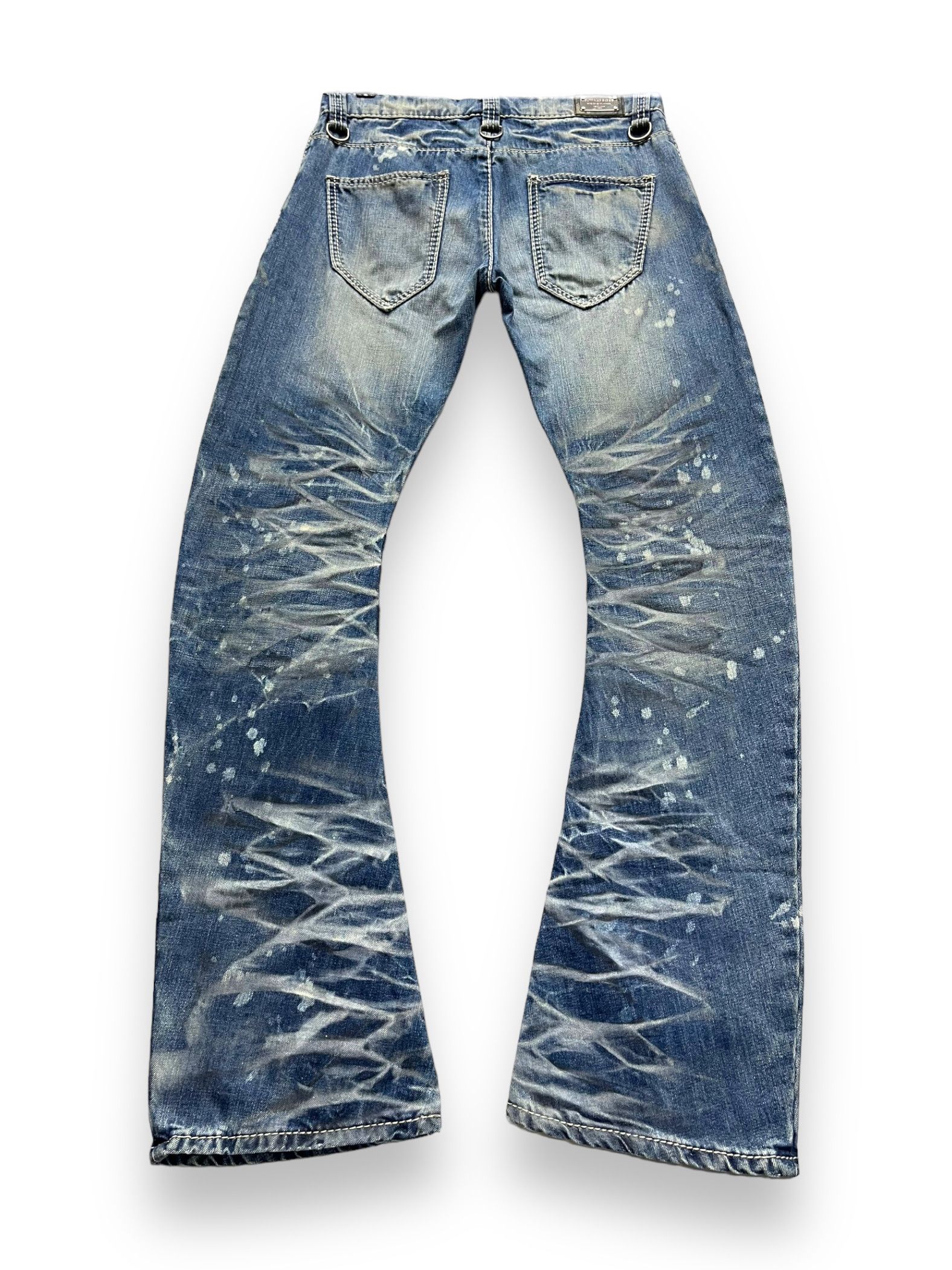 BUFFALO BOBS 🔥PUNK Curve Leg FLARE💥Mudsplash Clawmark Playboy Denim Size US 31 - 5 Thumbnail