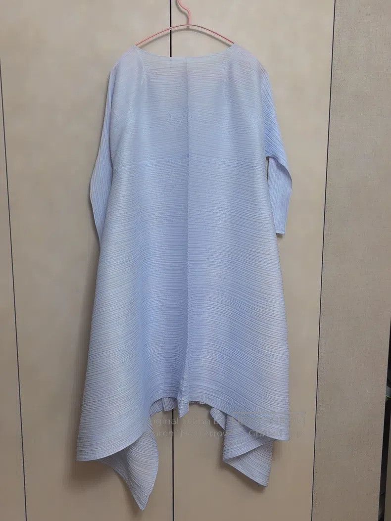 Issey Miyake Issey Miyake Light Blue Pleated Dress Size L / US 10 / IT 46 - 1 Thumbnail