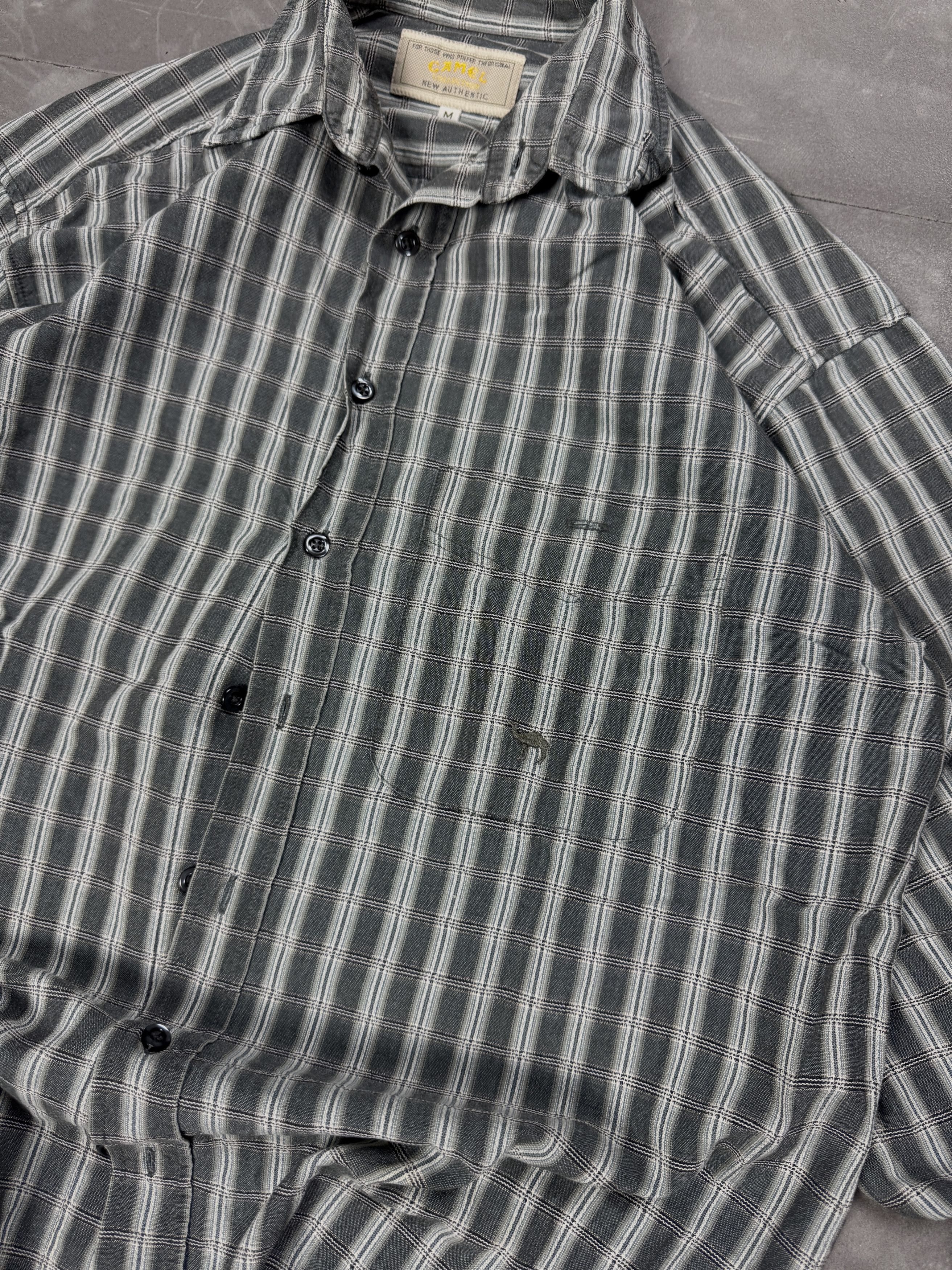 Camel × Vintage Vintage oversize striped shirt 90s 80s y2k boxy retro Size US L / EU 52-54 / 3 - 6 Thumbnail