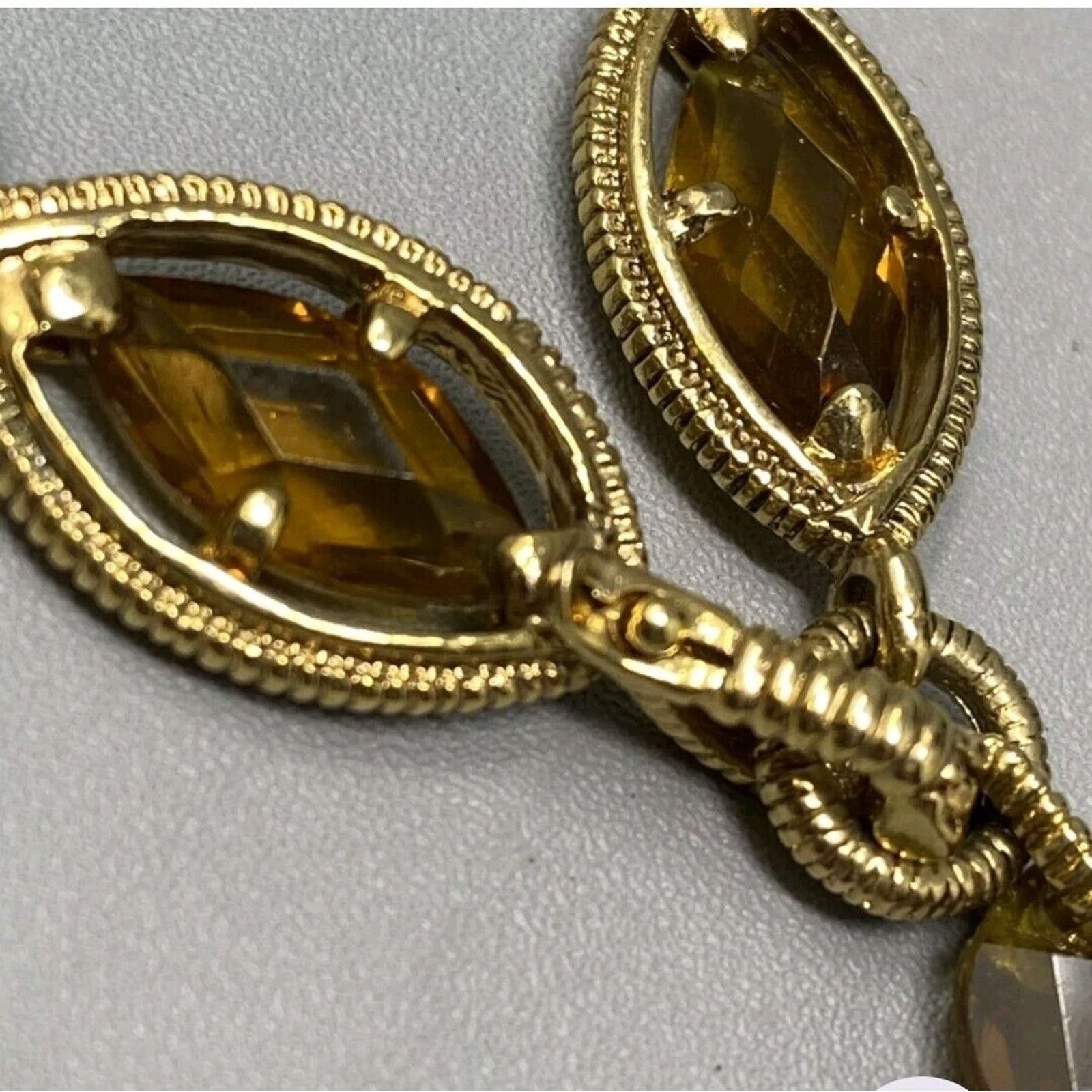 Monet Monet Necklace Vintage Gold Tone Brown Station Y Drop Size ONE SIZE - 23 Thumbnail