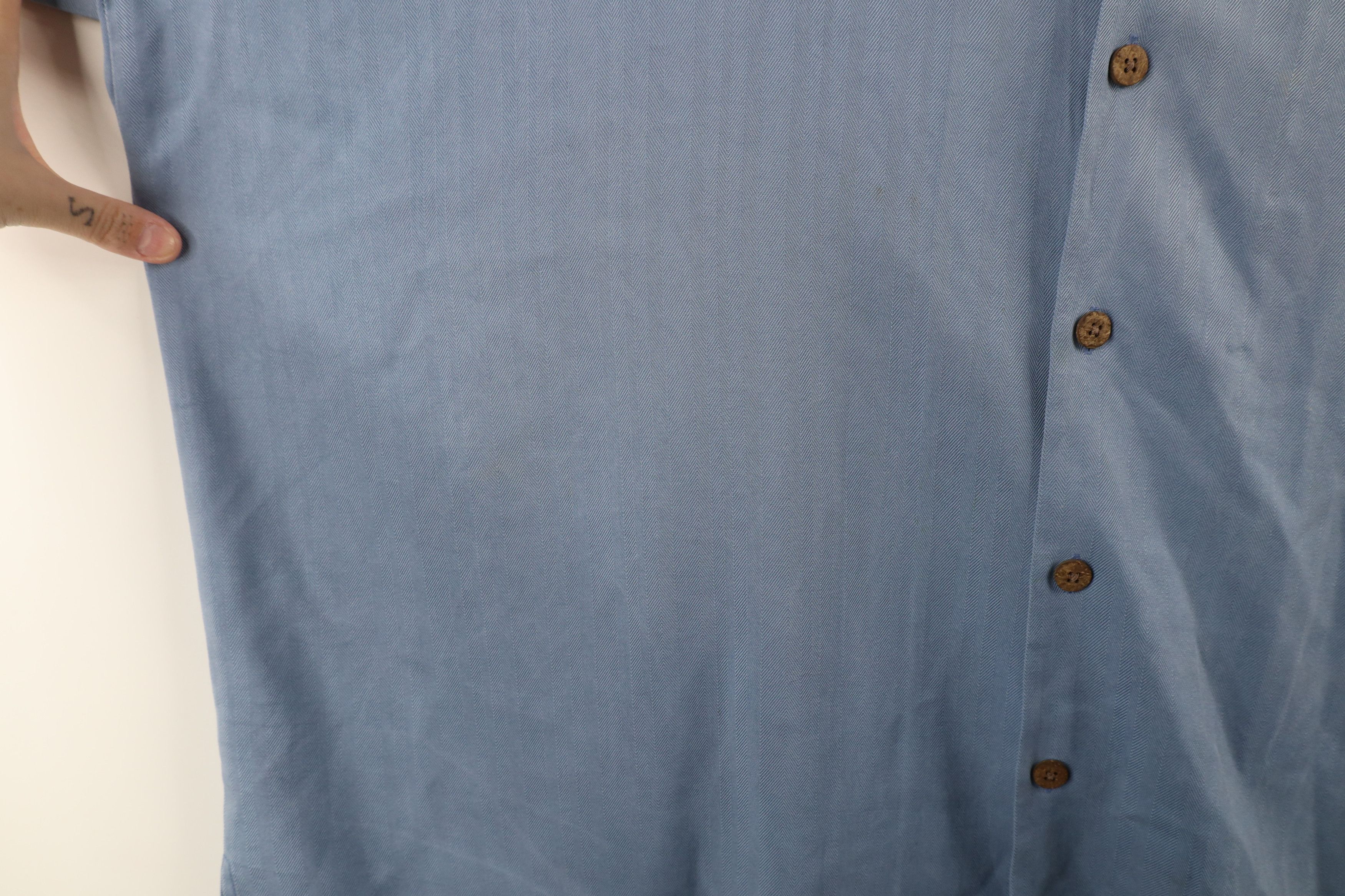 Tommy Bahama × Vintage Vintage 90s Tommy Bahama Herringbone Looped Collar Shirt Size US XXL / EU 58 / 5 - 9 Thumbnail