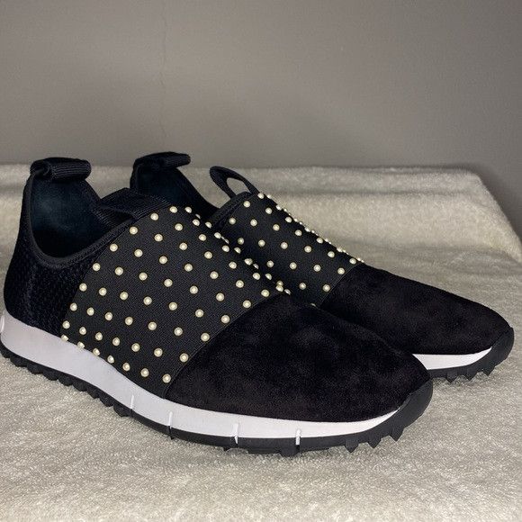 Jimmy Choo Jimmy Choo Oakland Mesh Studded Slip-On Sneakers Size US 7.5 / EU 40-41 - 3 Thumbnail