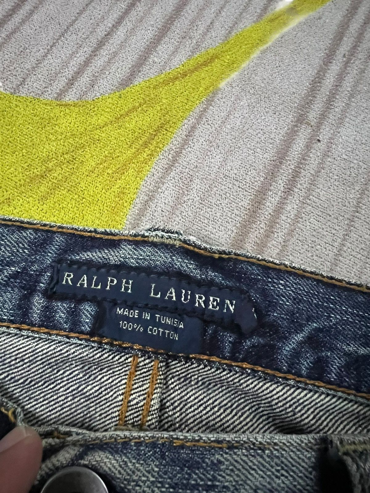 If Six Was Nine Distressed Ralph Lauren Dungarees Low Rise Sick Jean Size US 30 / EU 46 - 11 Thumbnail