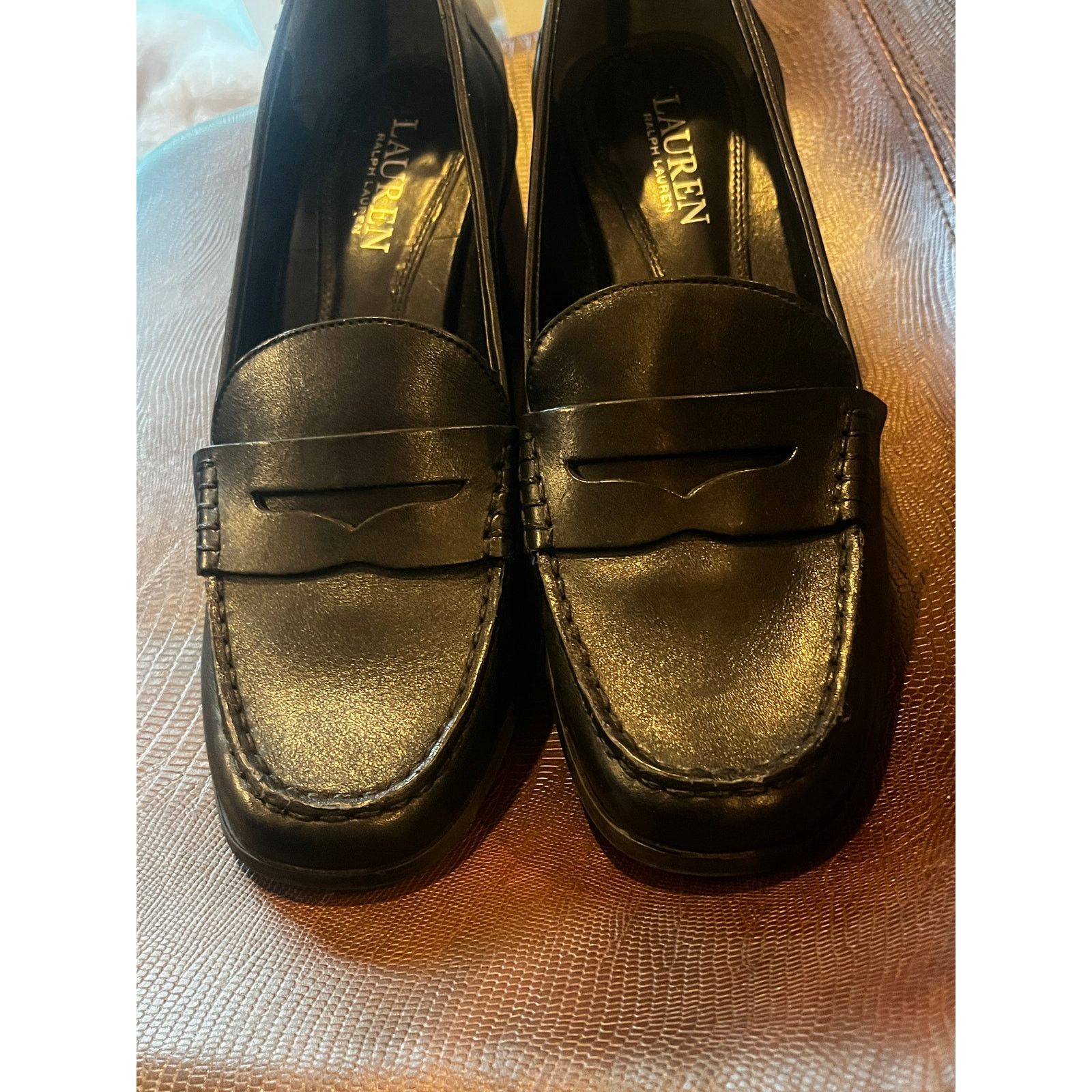 Lauren Ralph Lauren Lauren Ralph Lauren Darla Penny Loafer Pumps Black 8.5B Size US 8.5 / IT 38.5 - 5 Thumbnail
