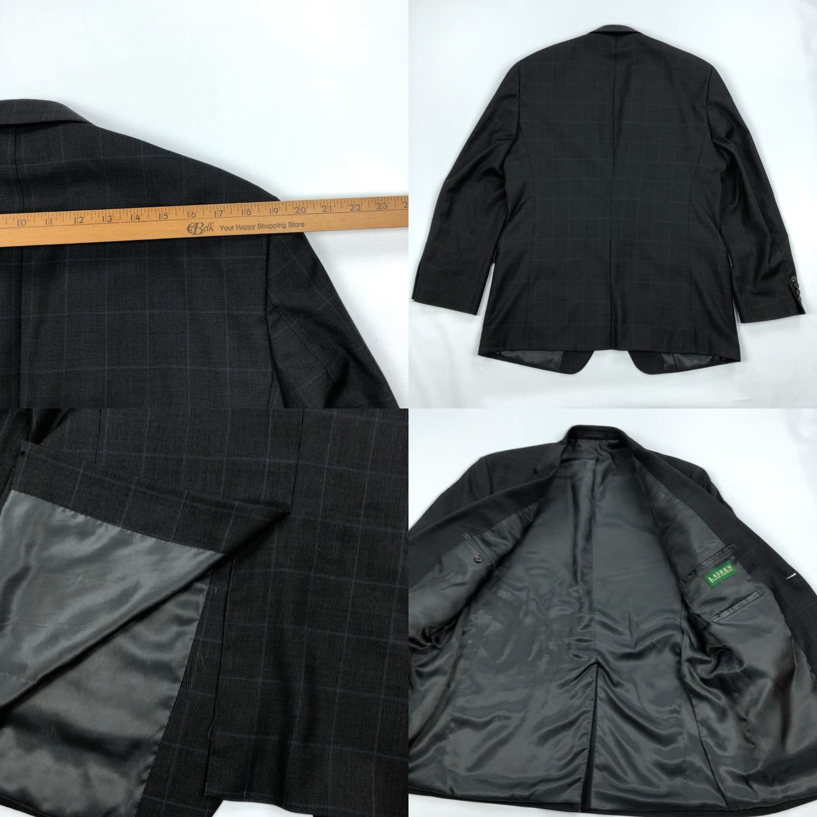 Ralph Lauren Ralph Lauren Blazer Jacket Sport Coat 42R Wool Charcoal Windowpane Men Slim Regular Jacket Blazer Notch Lapel 2 Button Size 42R - 8 Thumbnail