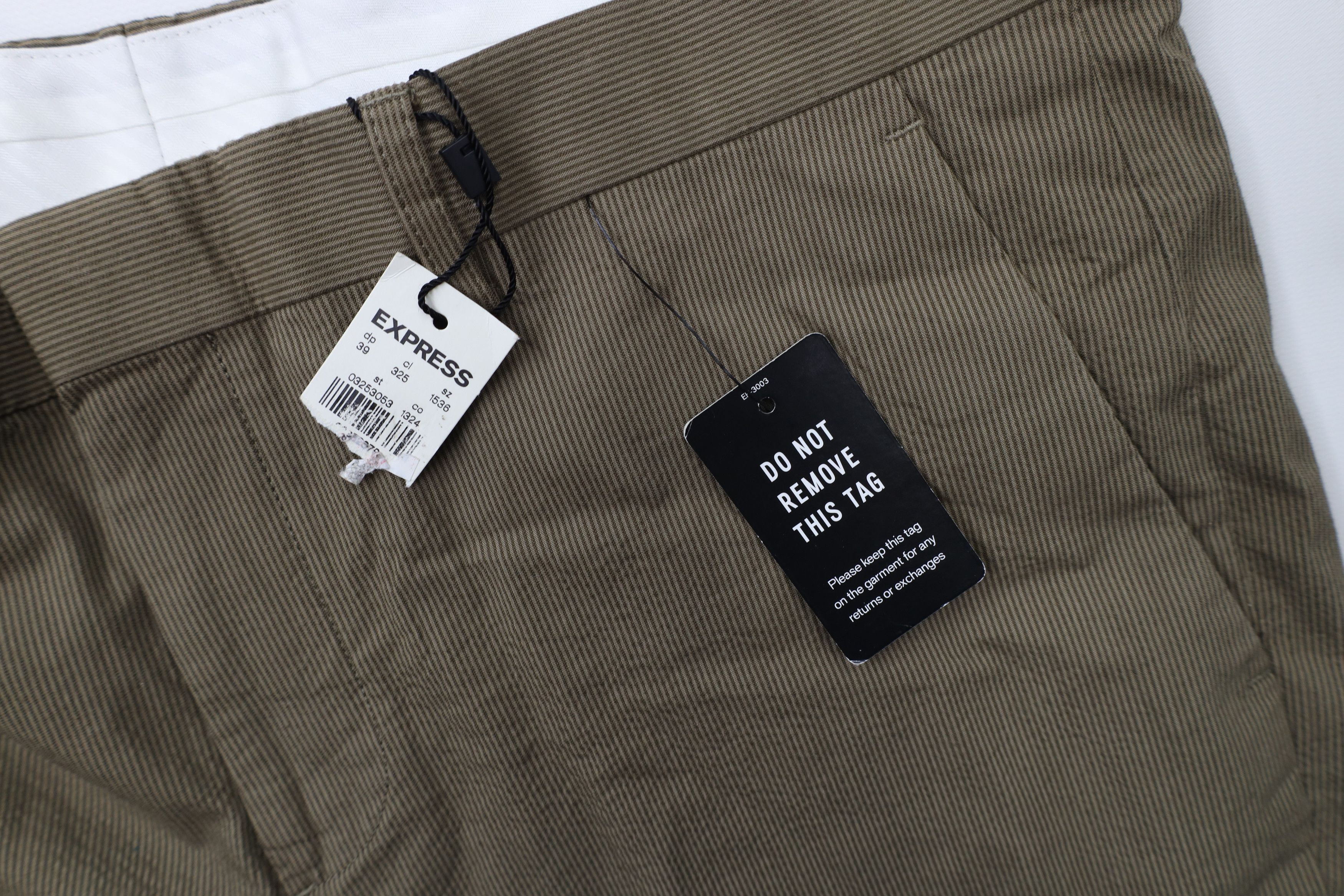 Express × Vintage New Express Pinstriped Straight Leg Chino Pants Brown Cotton Size US 33 - 5 Thumbnail
