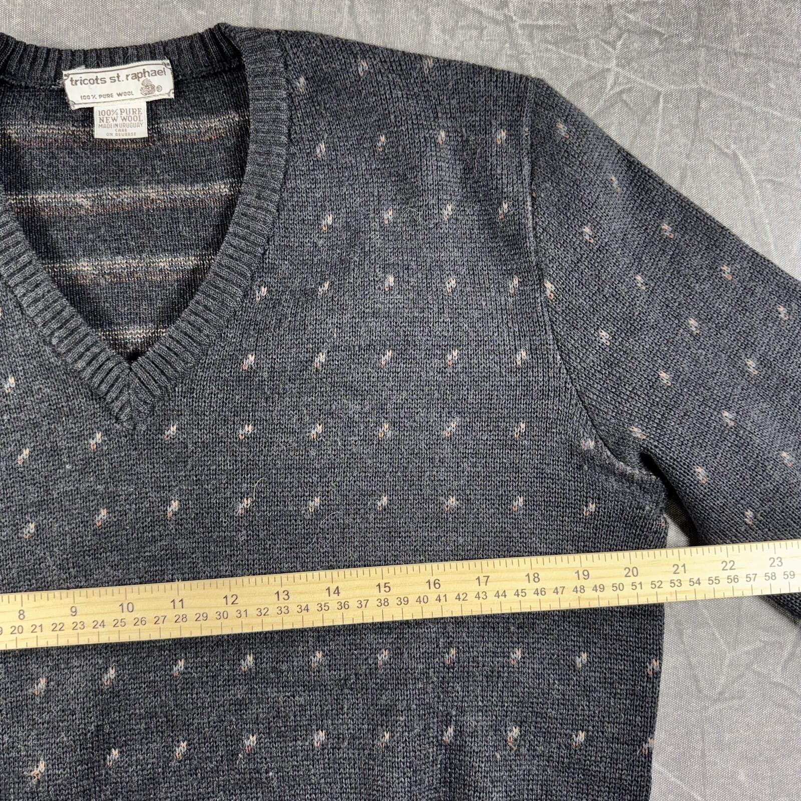 Tricots St. Raphael Tricots St. Raphael Sweater Men's Black Pure Wool V-Neck VTG Size US M / EU 48-50 / 2 - 4 Thumbnail