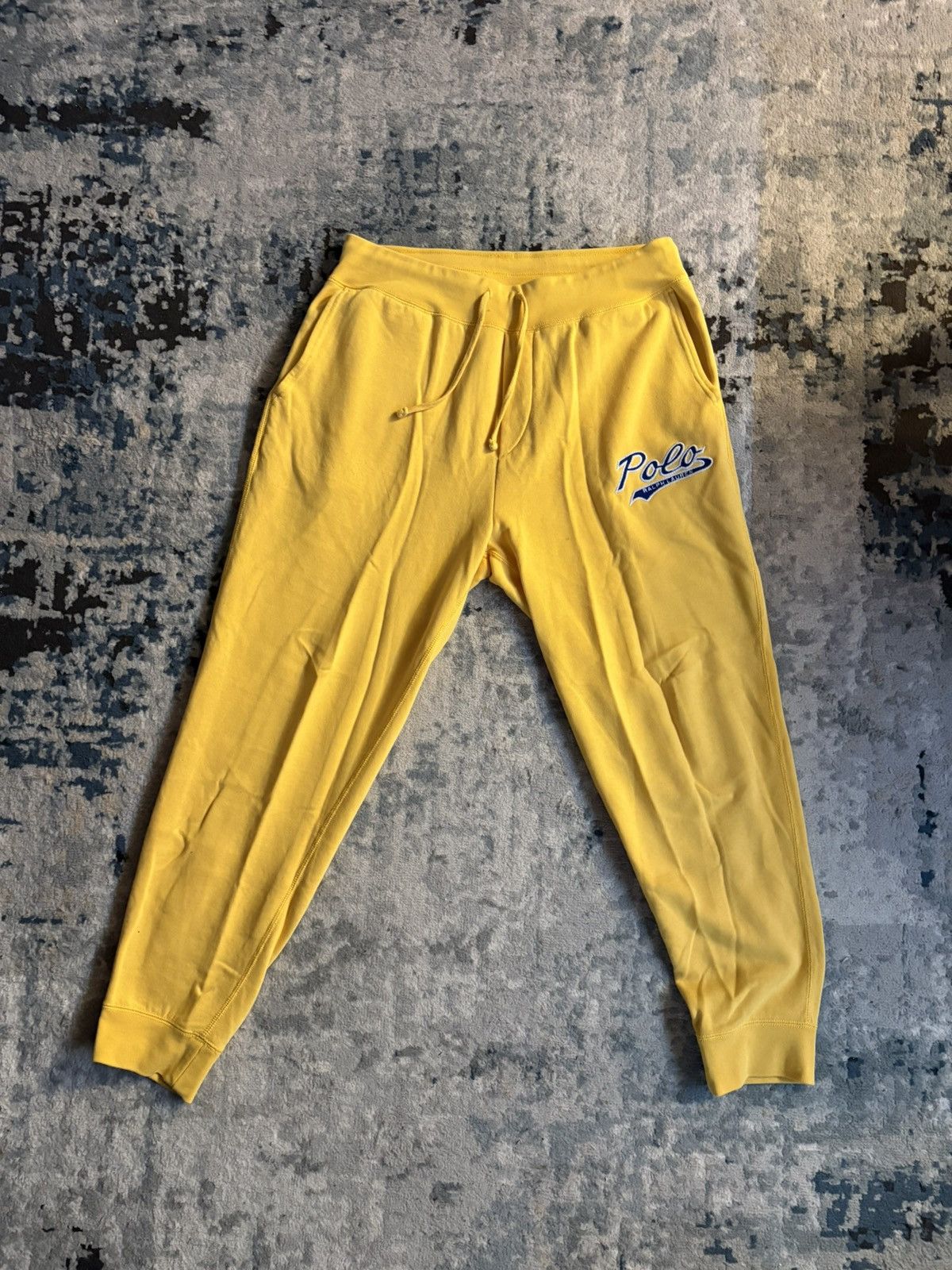 POLO RALPH LAUREN YELLOW/PURPLE SCRIPT JOGGERS