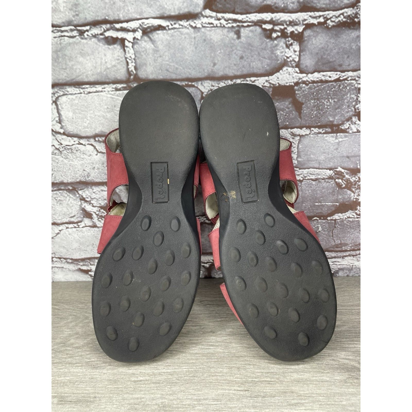 Propper Propet Pink Suede Leather Floral Casual Comfort Sandals Wome Size US 8.5 / IT 38.5 - 10 Thumbnail
