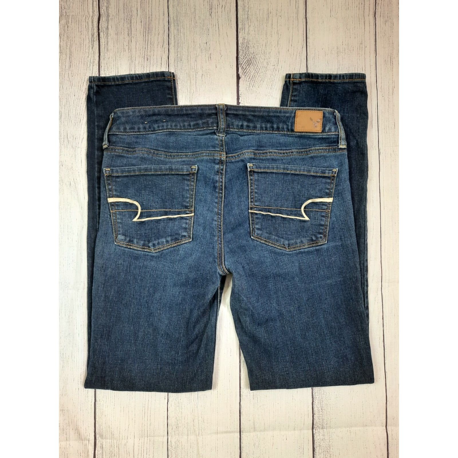 American Eagle Outfitters American Eagle Outfitters Jeans Skinny Women 6 28x28 Dark Wash Mid-Rise Stretch Denim Blue Size 28" / US 6 / IT 42 - 4 Thumbnail