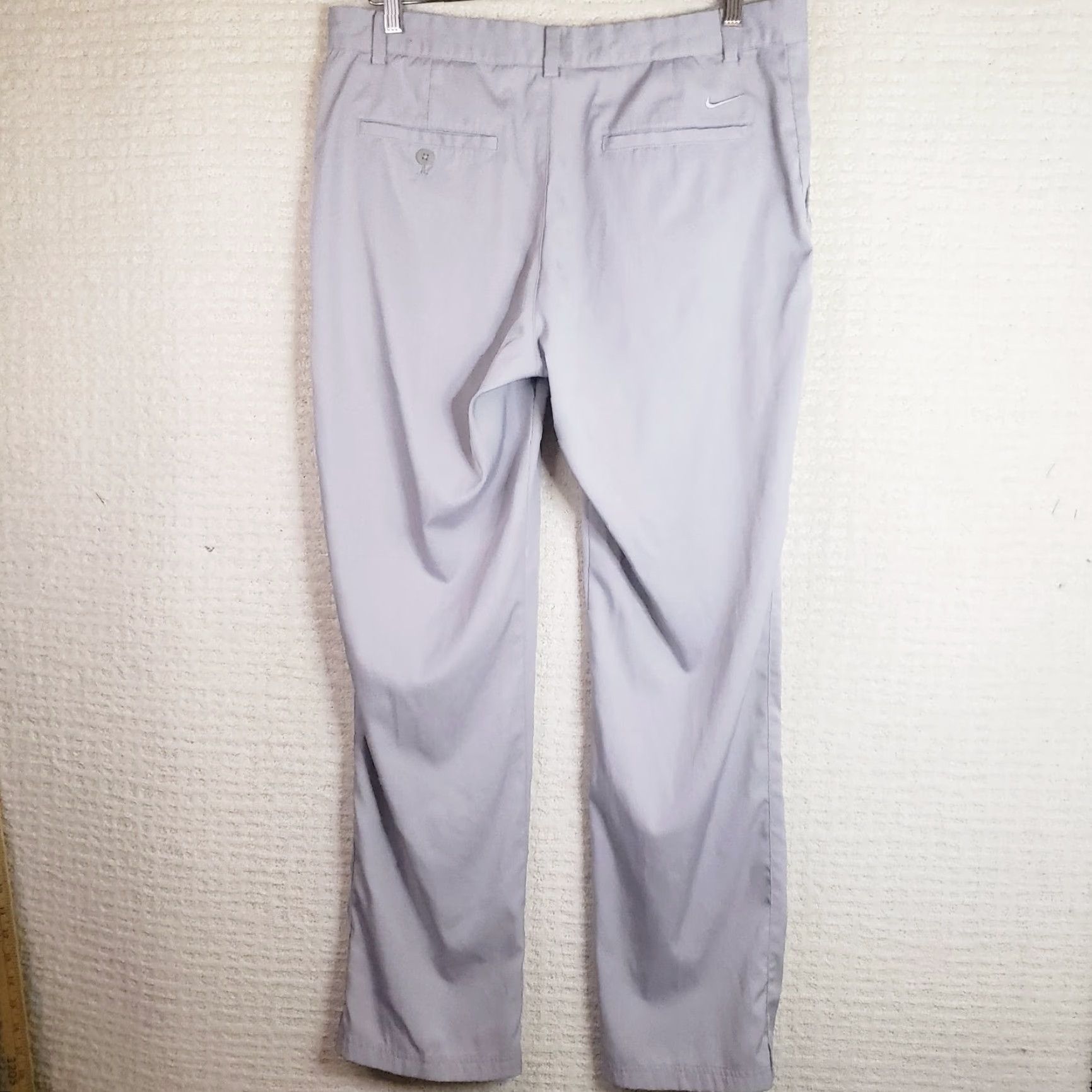 Nike Nike Dri-fit Golf Pants Mens 34x32 Gray Flat Front Regular Inseam 32 Waist 34 Chino Polyester Spandex Logo Button Pockets Size US 34 / EU 50 - 6 Thumbnail