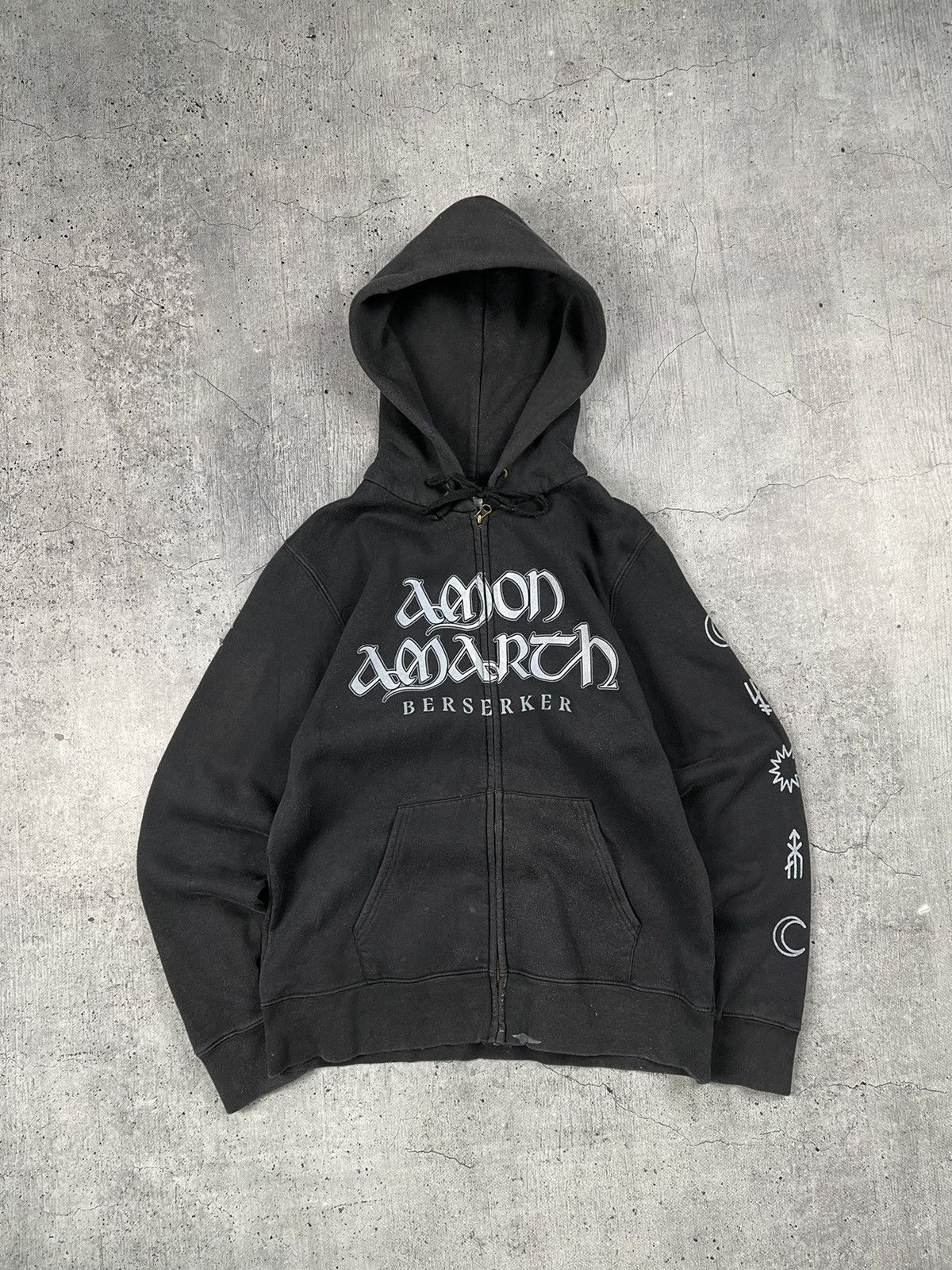 Band Tees × Vintage VINTAGE 90's AMON AMARTH BLACK HOODIE THOR ODIN ODIN'S SON Size US S / EU 44-46 / 1 - 2 Thumbnail