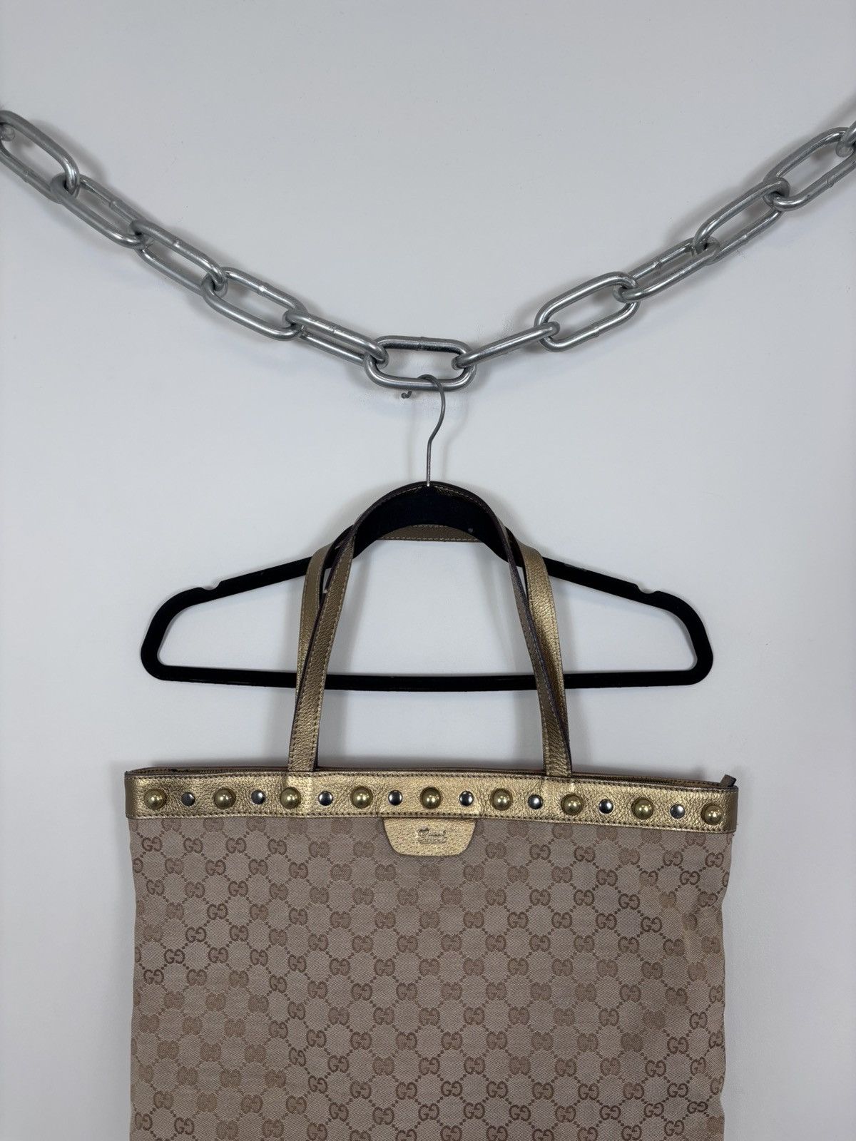Gucci Gucci Babouska Monogram Canvas Beige Brown Tote Bag Size ONE SIZE - 2 Thumbnail