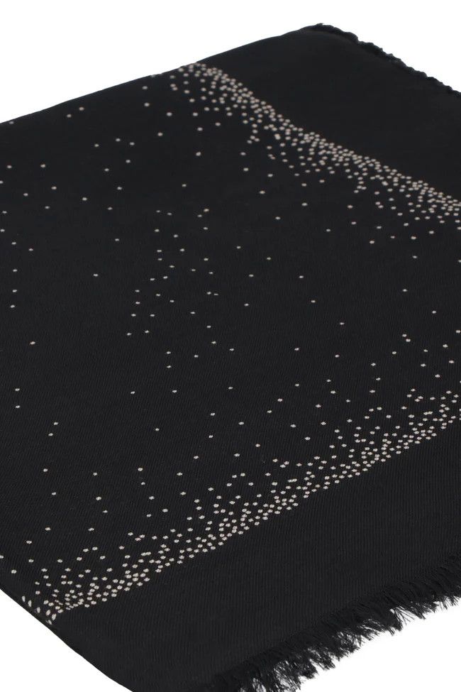 Saint Laurent Paris o1b1hav110824 Size: OS / Large Cassandre Square Scarf Black Size ONE SIZE - 2 Thumbnail