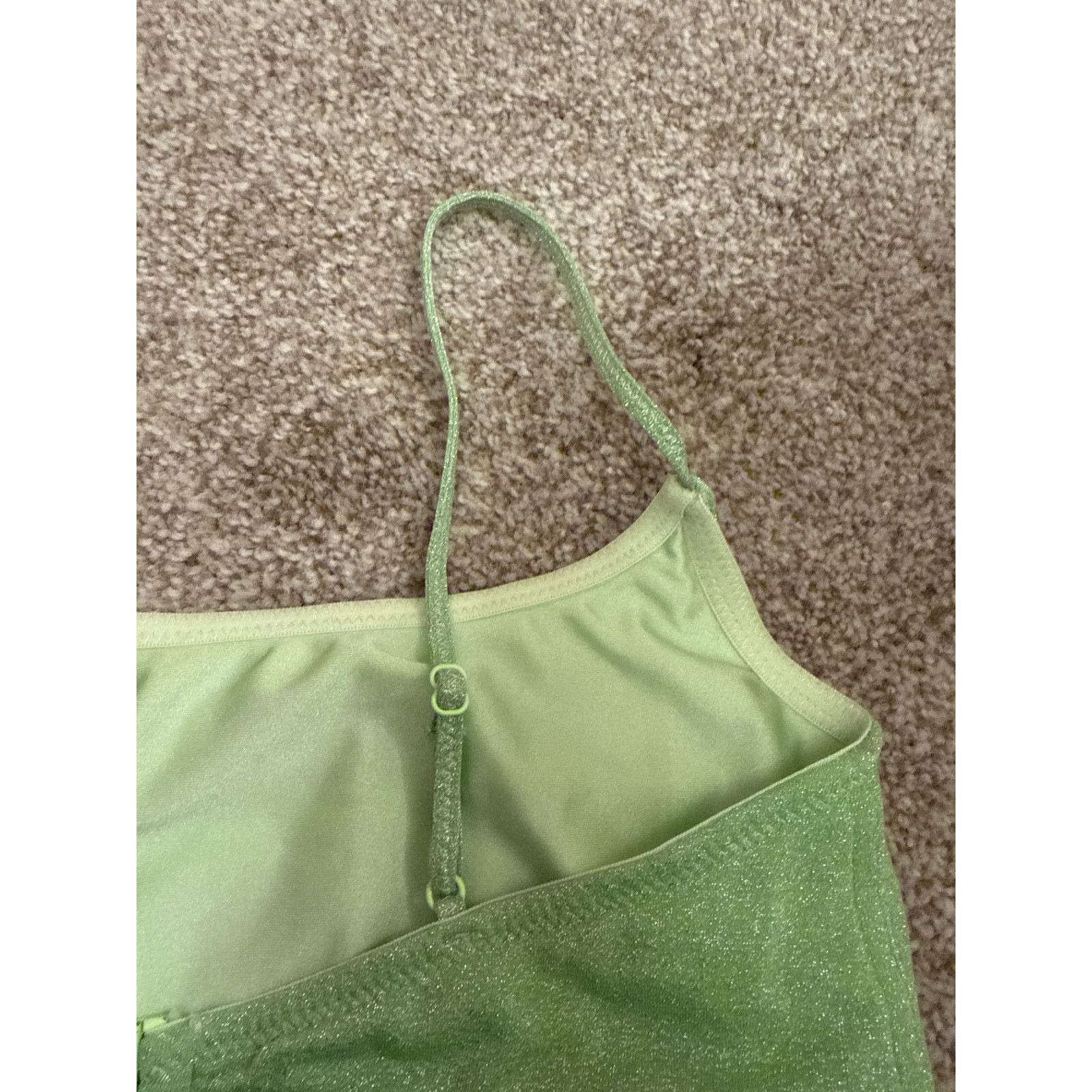 Triangl Triangl Mica Sparkle Lime Green Bikini Top, sz large Size L / US 10 / IT 46 - 6 Thumbnail