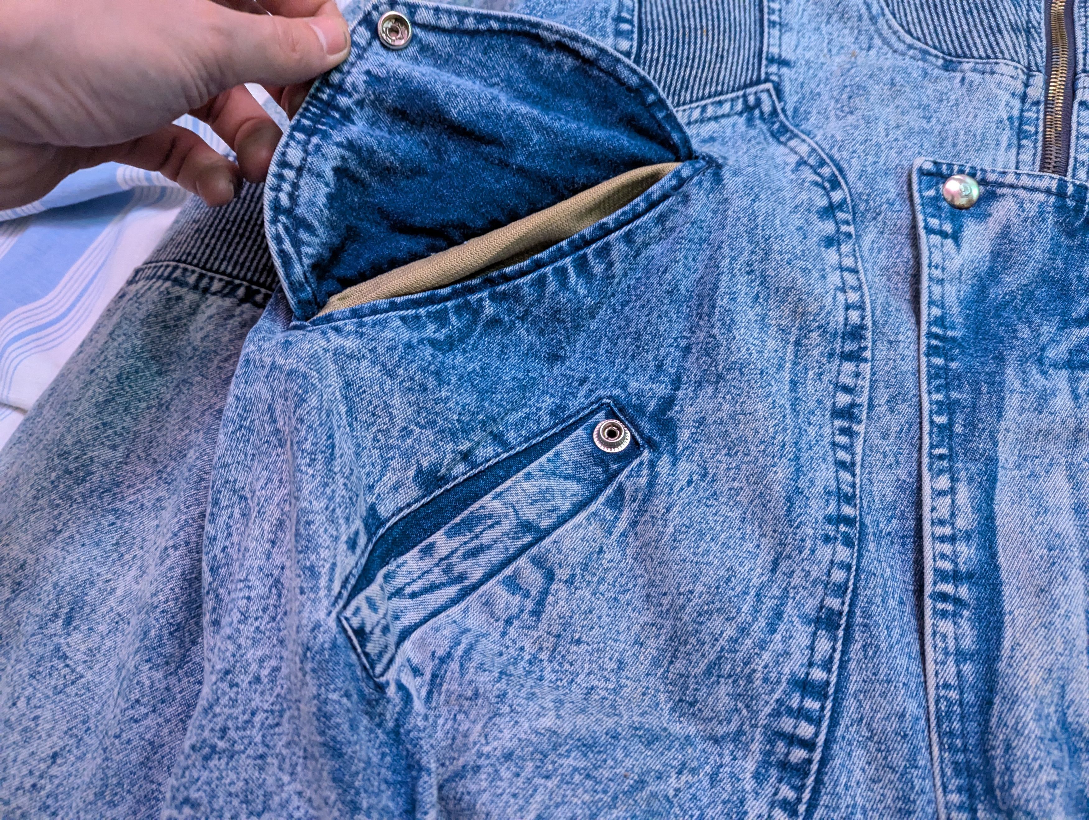 Other Vintage Denim Jacket Washed Multipocket Washed Blue 90s 80s Size US XL / EU 56 / 4 - 8 Thumbnail