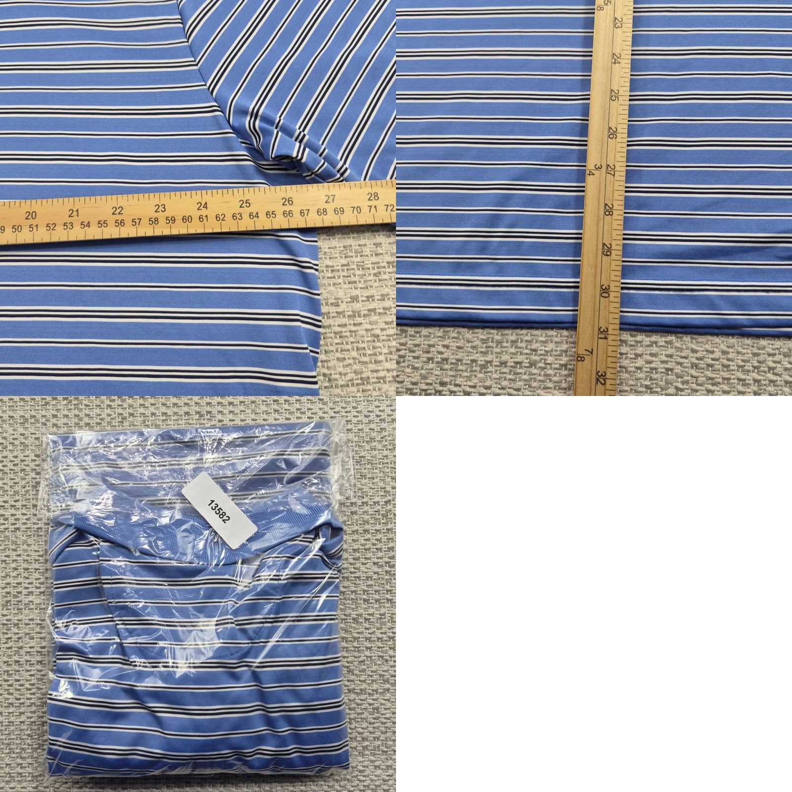 Chaps Chaps Golf Polo Shirt Mens 2XL Blue Stripe Stay-Dry Performance Moisture Wicking Shirt Size US XXL / EU 58 / 5 - 9 Thumbnail