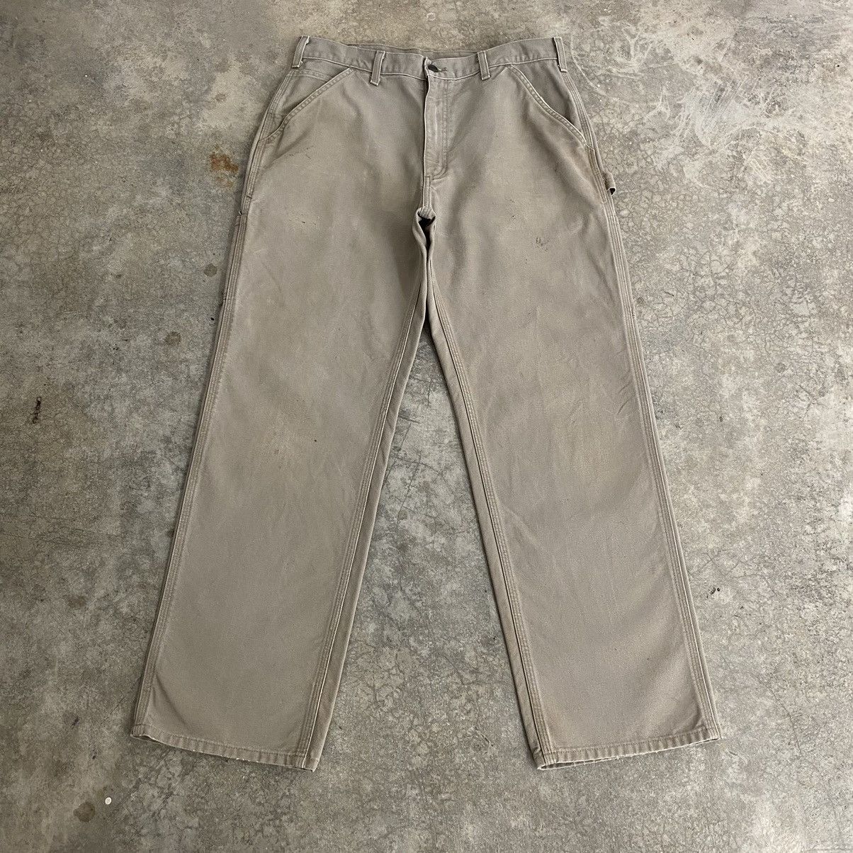 Carhartt × Vintage Vintage Carhartt Desert Grey Carpenter Workwear Pants Size US 33 - 2 Thumbnail