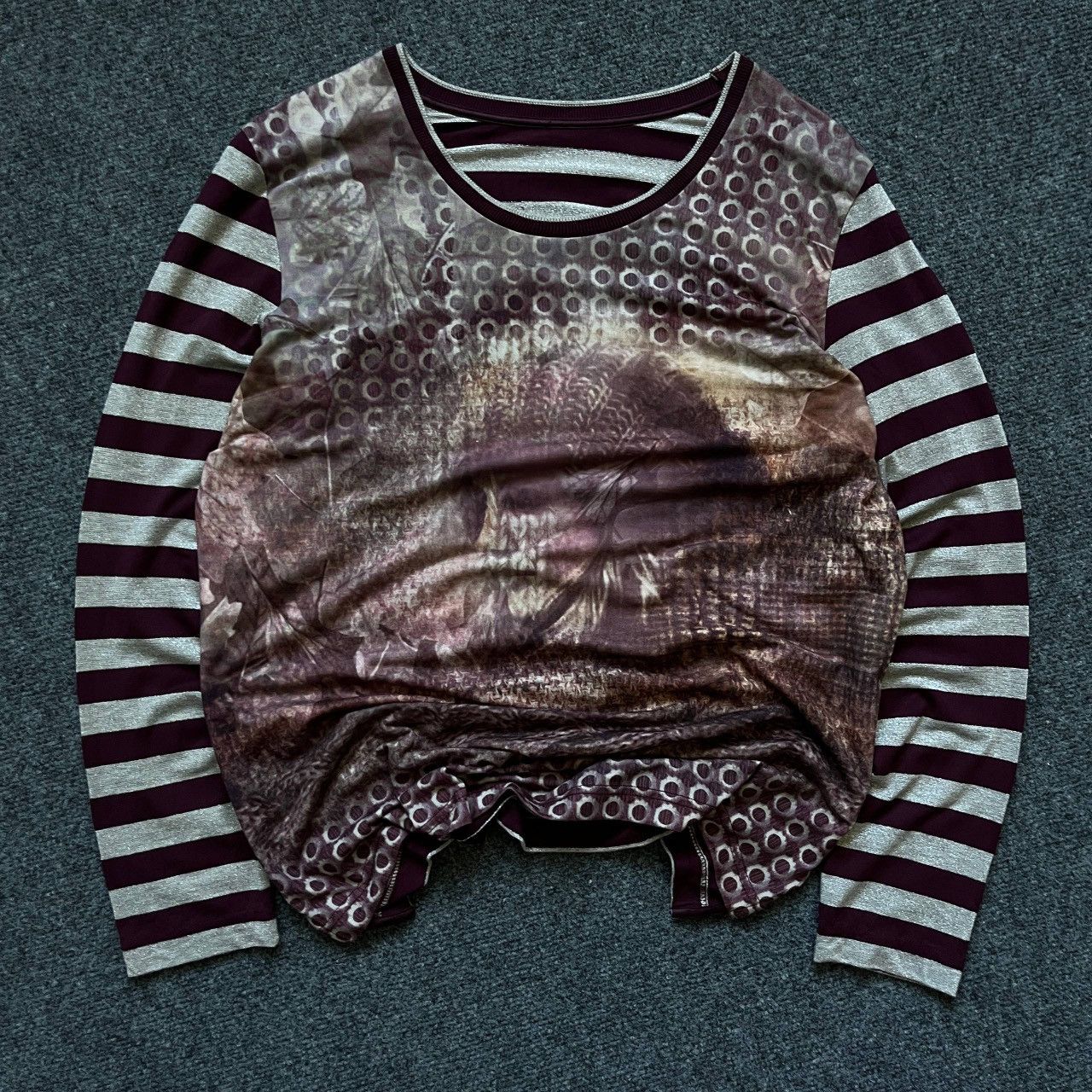 Le Grande Bleu (L.G.B.) VTG Women’s LGB Long-sleeve T-shirts Grunge Stripped 00s USA Size L / US 10 / IT 46 - 3 Thumbnail